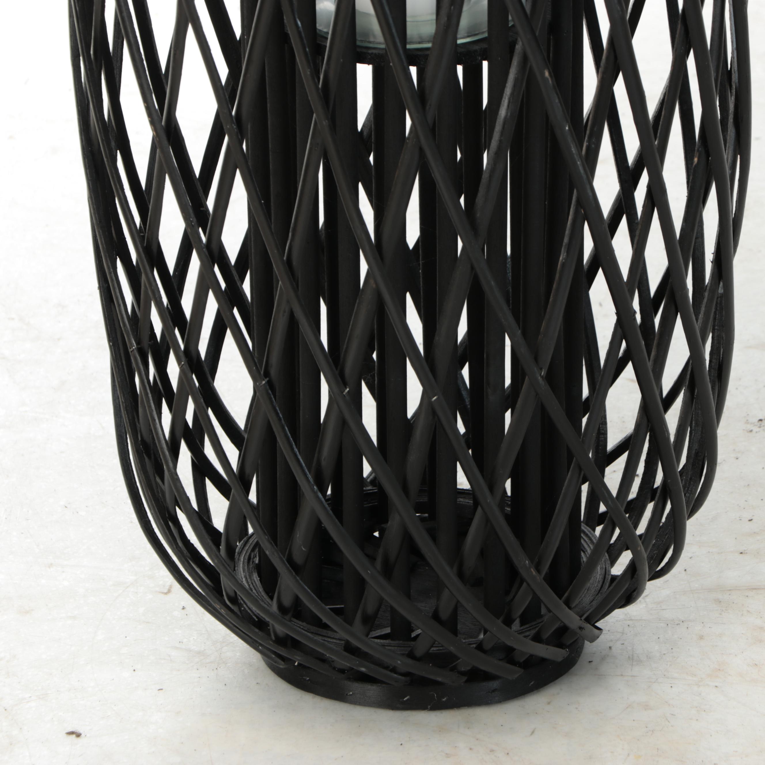 Contemporary Metal Basket Shaped Floor Lantern