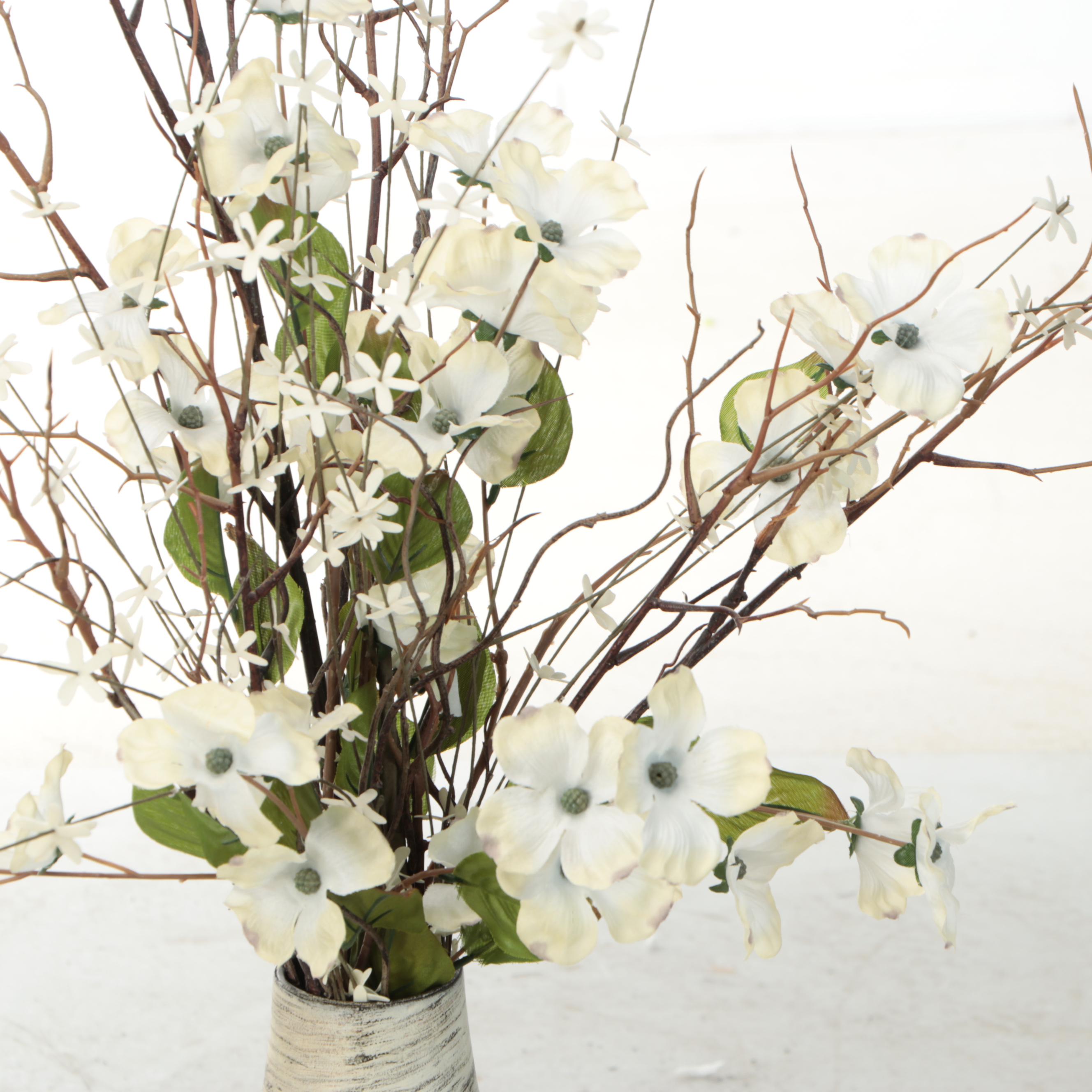 Artificial Flower Arrangements in Metal Canisters