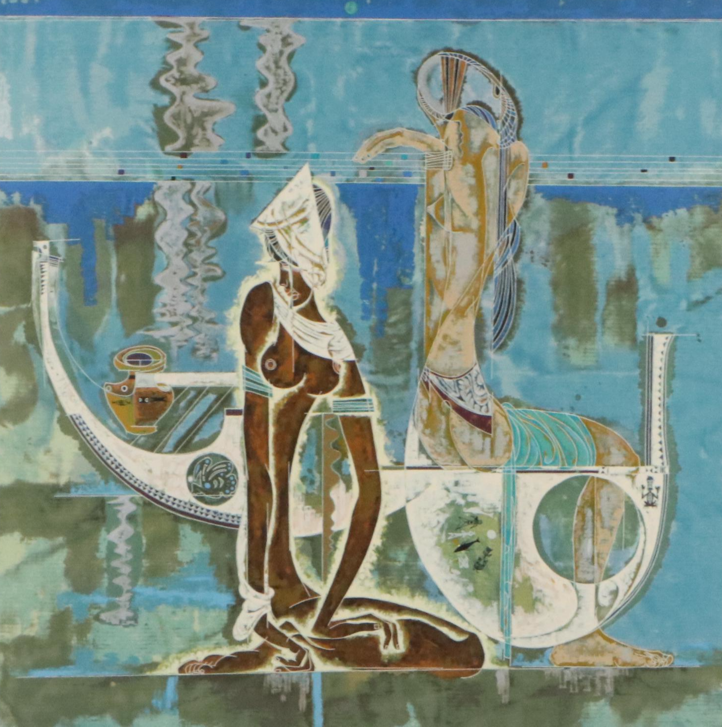 Lu Hong Serigraph "Rhyme of the Sea," 1988