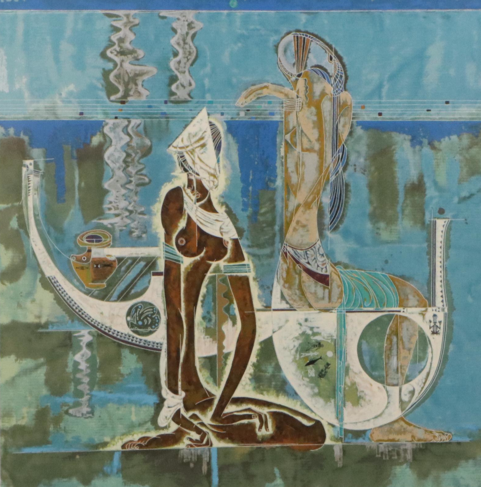 Lu Hong Serigraph "Rhyme of the Sea," 1988