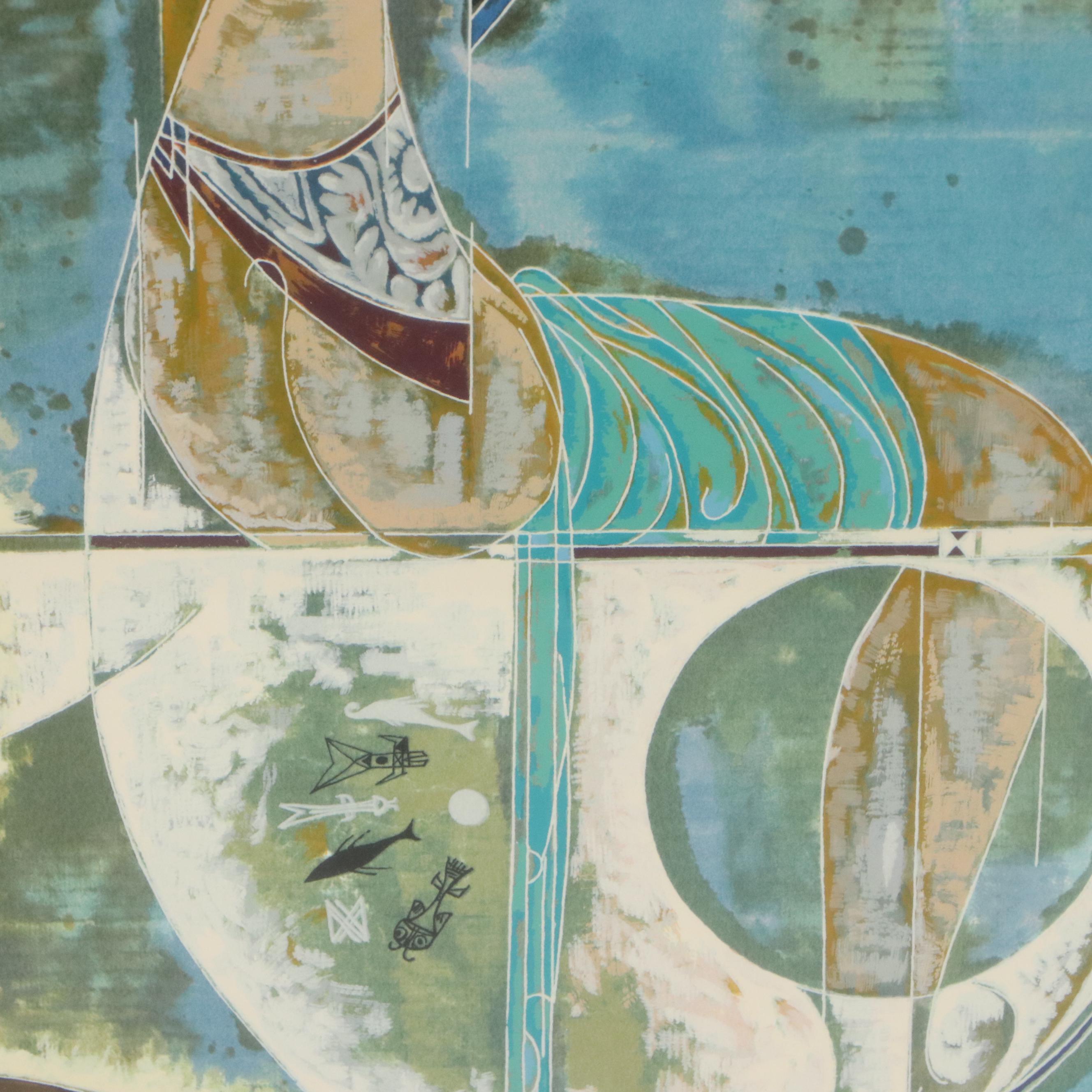 Lu Hong Serigraph "Rhyme of the Sea," 1988