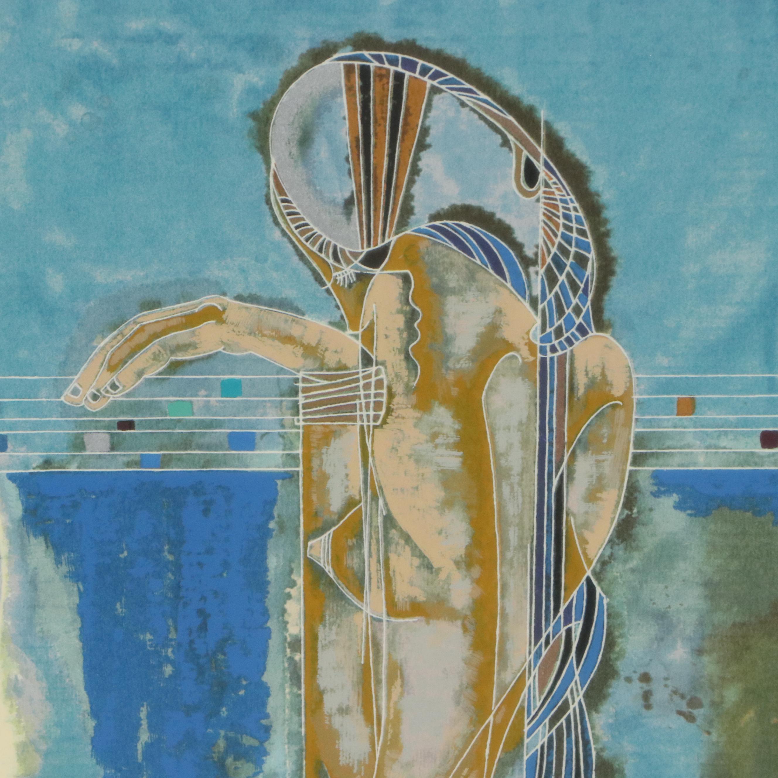 Lu Hong Serigraph "Rhyme of the Sea," 1988