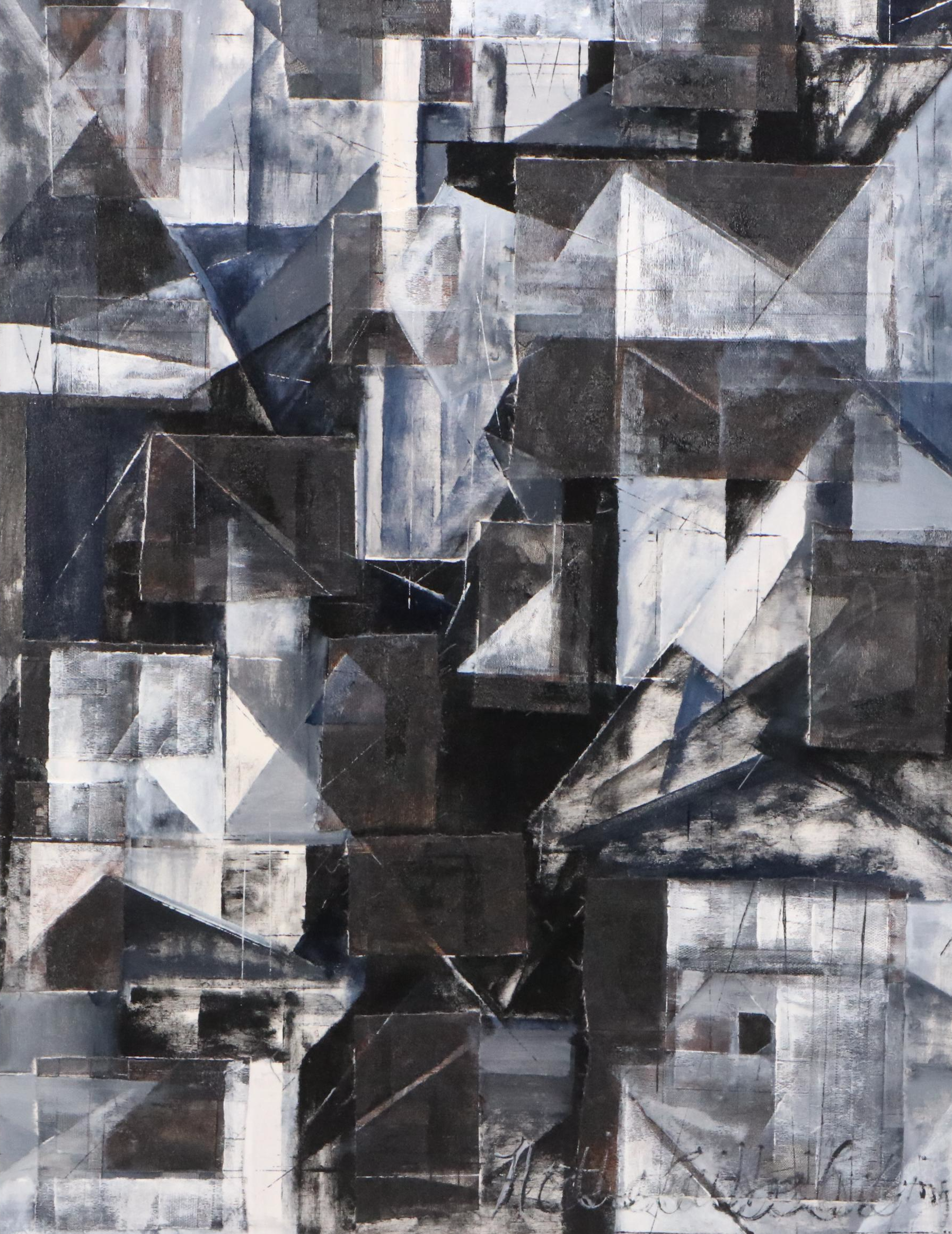 Heather Cuthbert Lutgring Mixed Media Painting "Lunar Moods 2," 21st Century