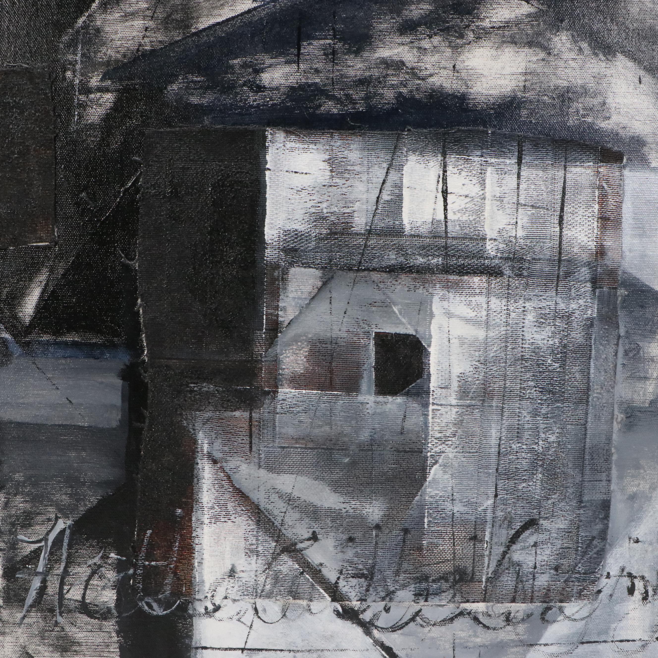 Heather Cuthbert Lutgring Mixed Media Painting "Lunar Moods 2," 21st Century