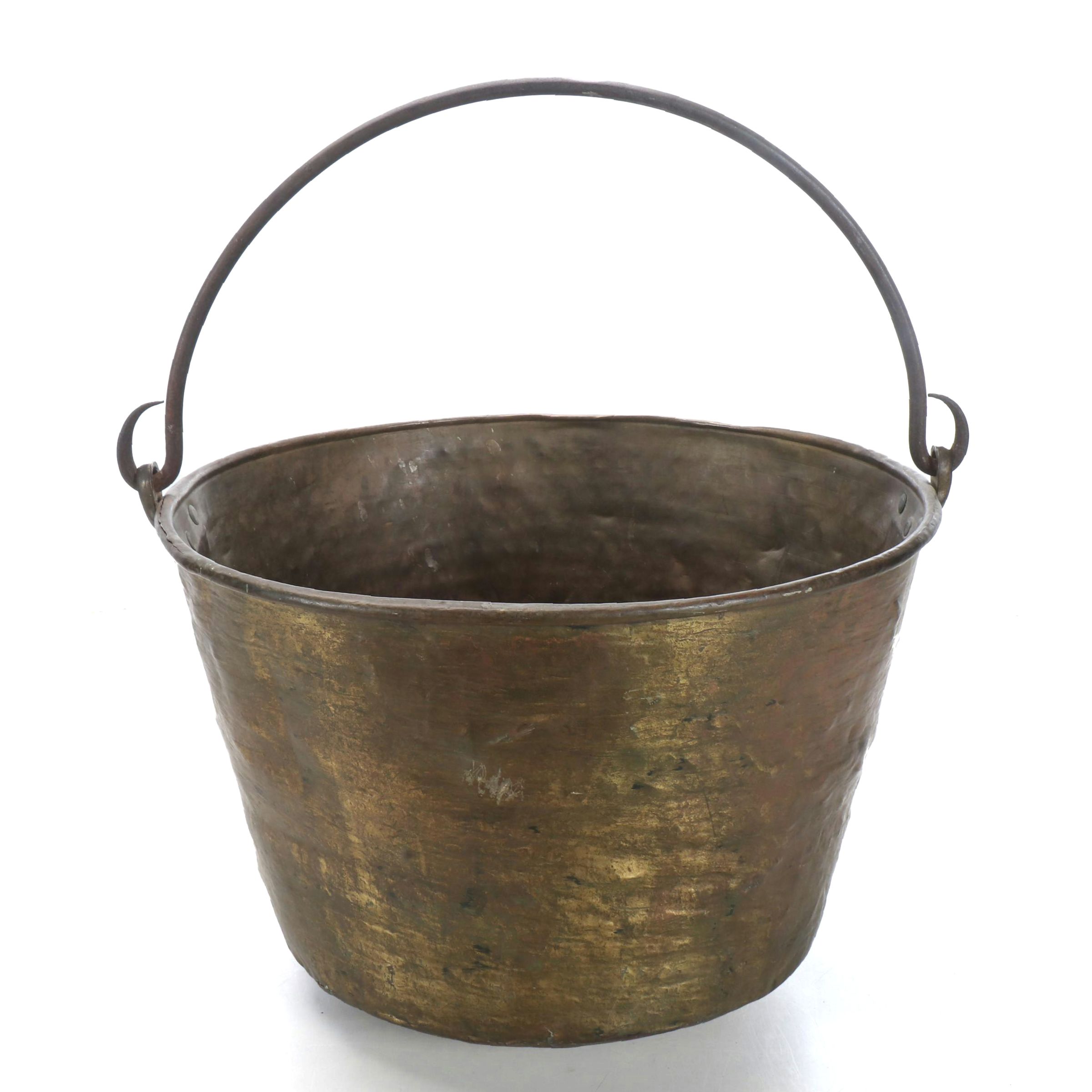 Primitive Brass Hearth Bucket