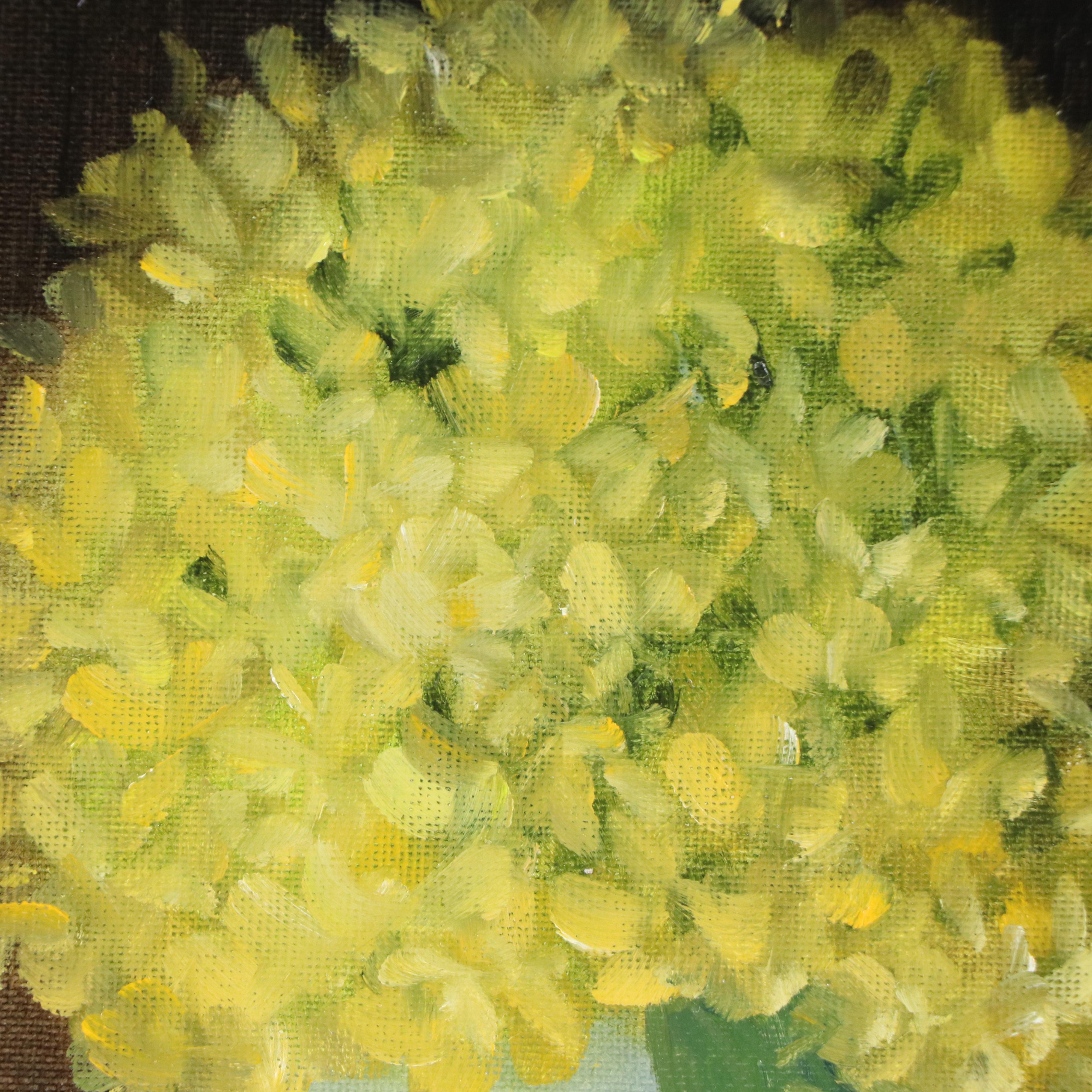 Thu-Thuy Tran Oil Painting "Yellow Hydrangeas," 2025