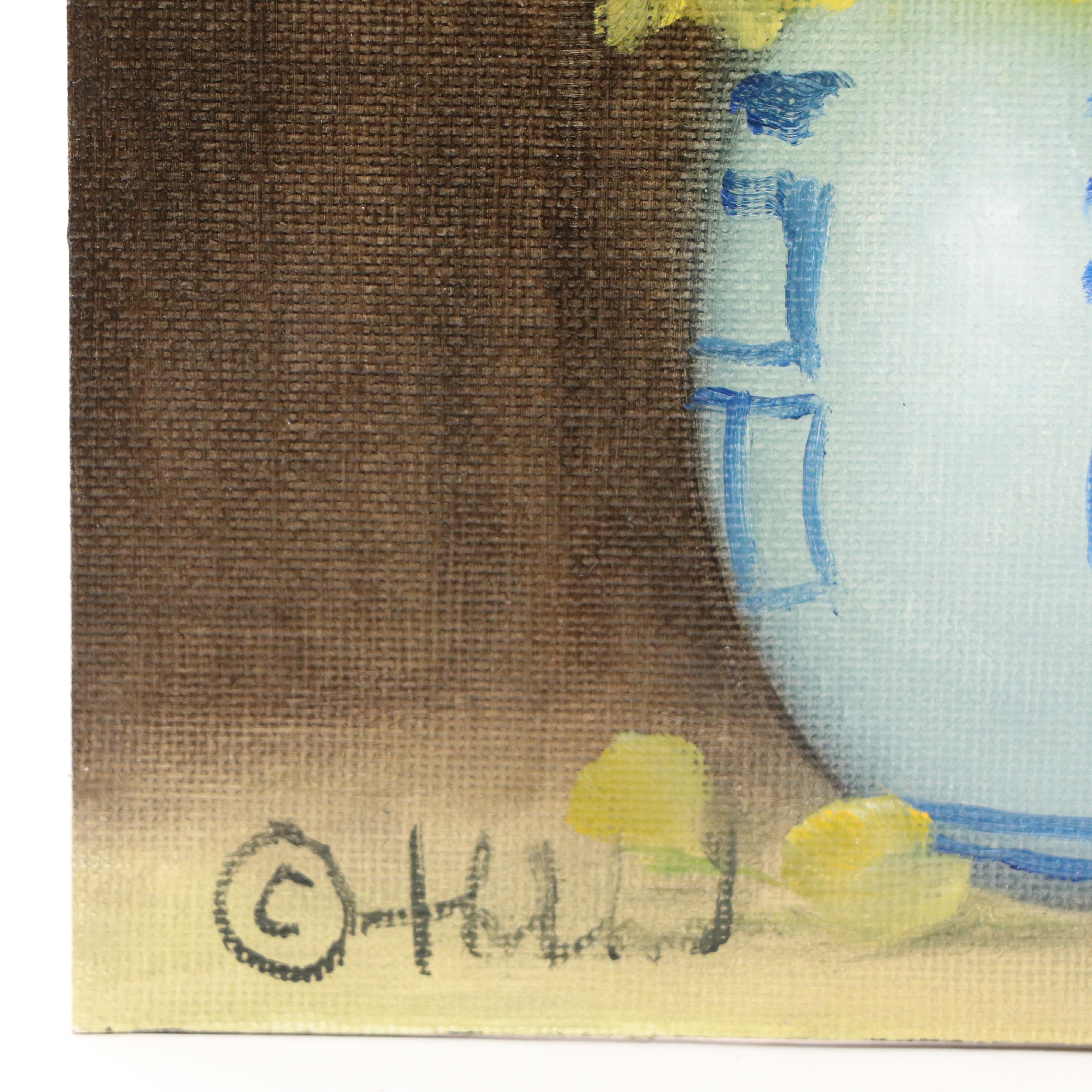 Thu-Thuy Tran Oil Painting "Yellow Hydrangeas," 2025