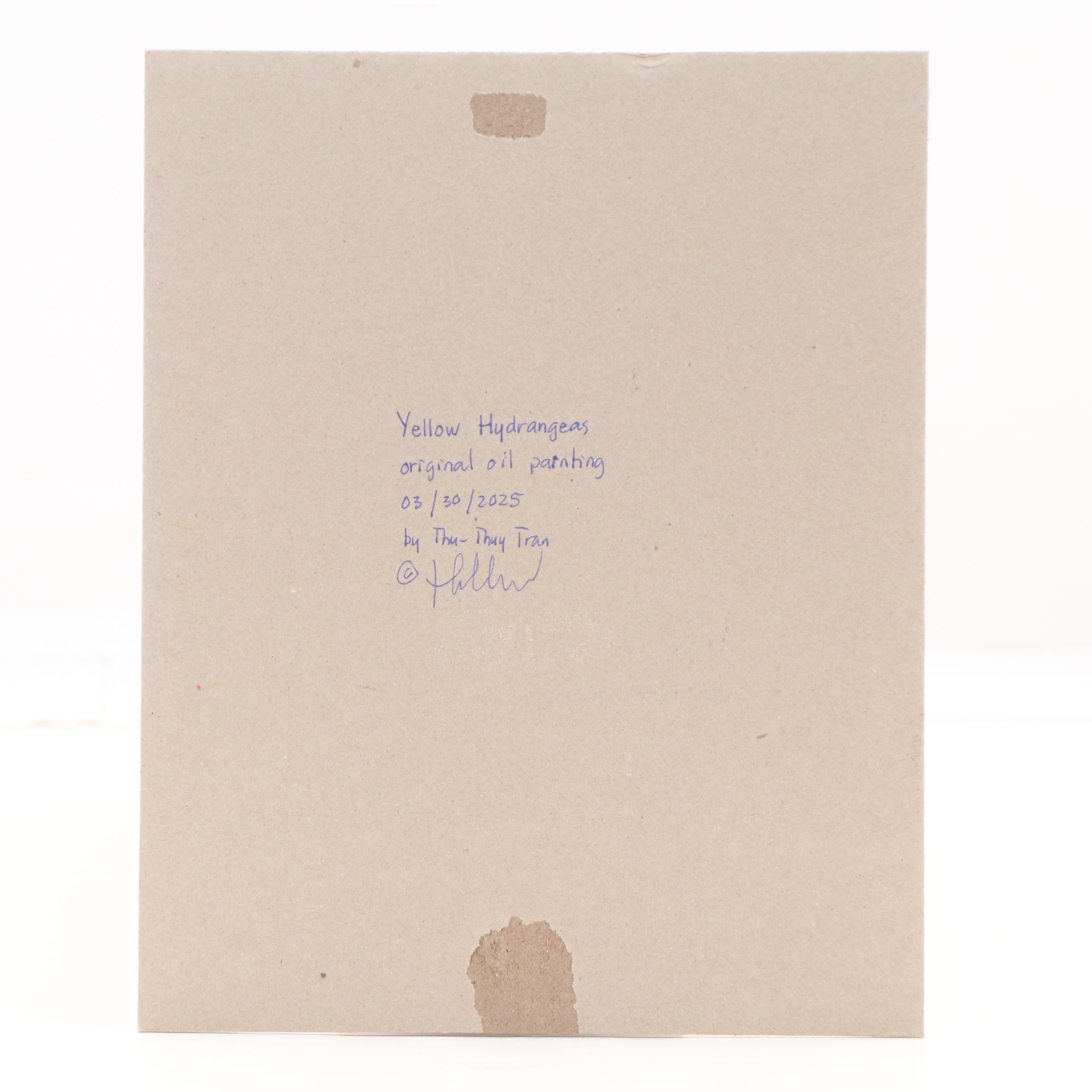 Thu-Thuy Tran Oil Painting "Yellow Hydrangeas," 2025