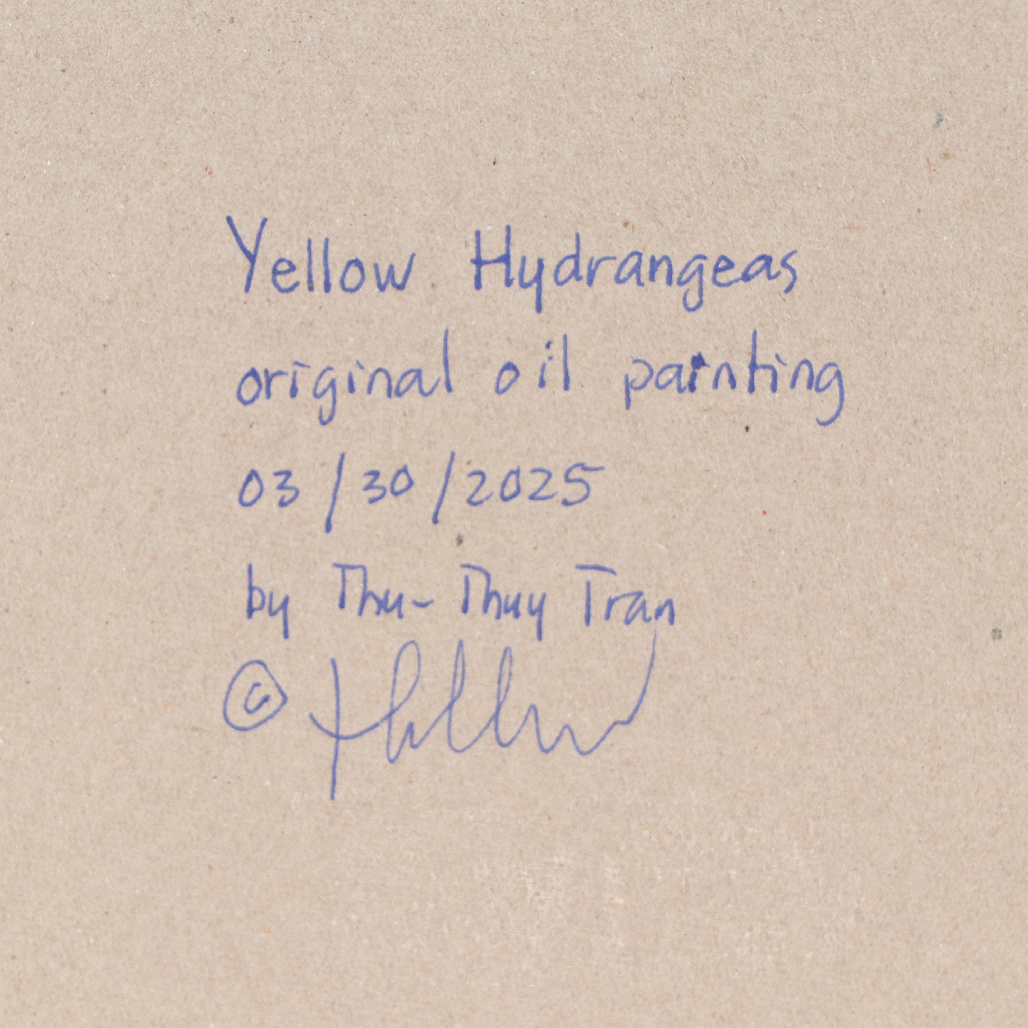 Thu-Thuy Tran Oil Painting "Yellow Hydrangeas," 2025