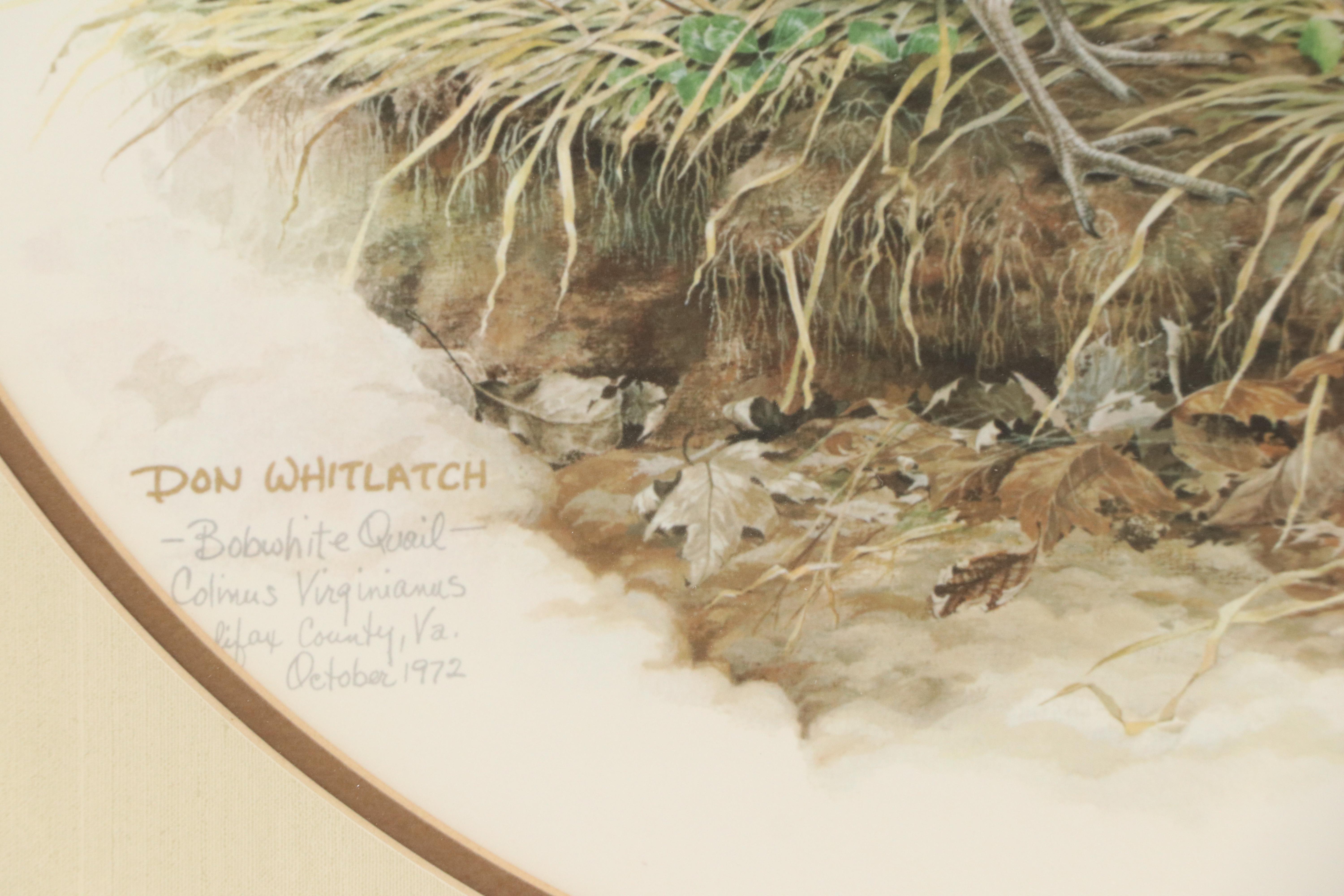 Don Whitlatch Offset Lithograph "Bobwhite Quail"