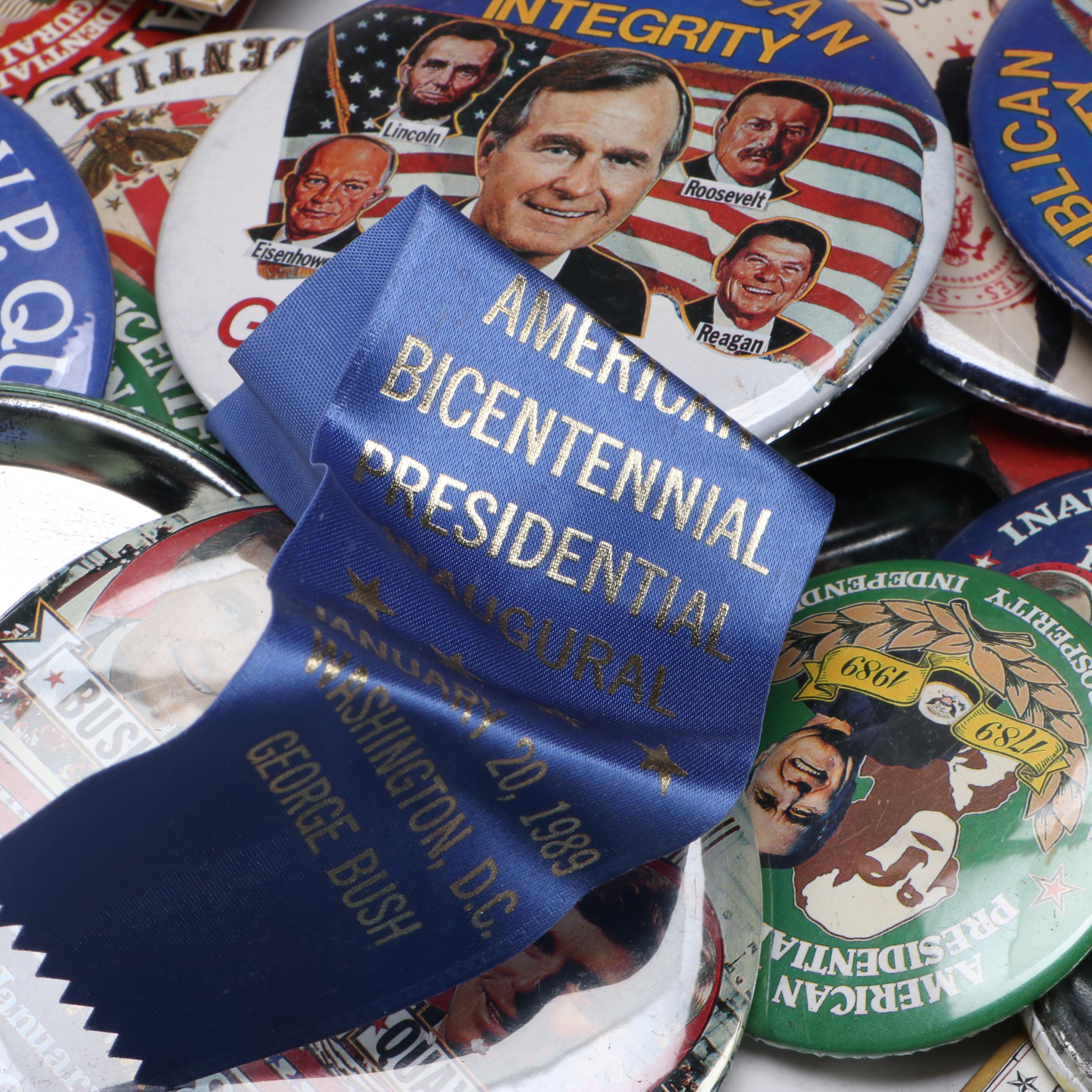 George H. W. Bush, Dan Quayle with Other Political Campaign Pinbacks