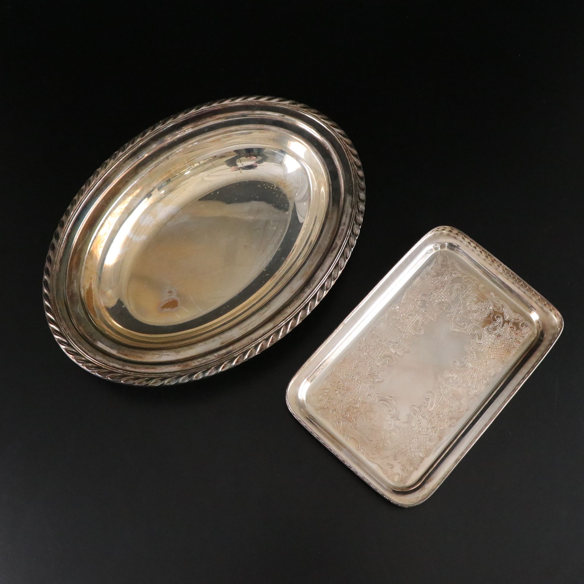 Silver Plate Platters and Serving Bowls