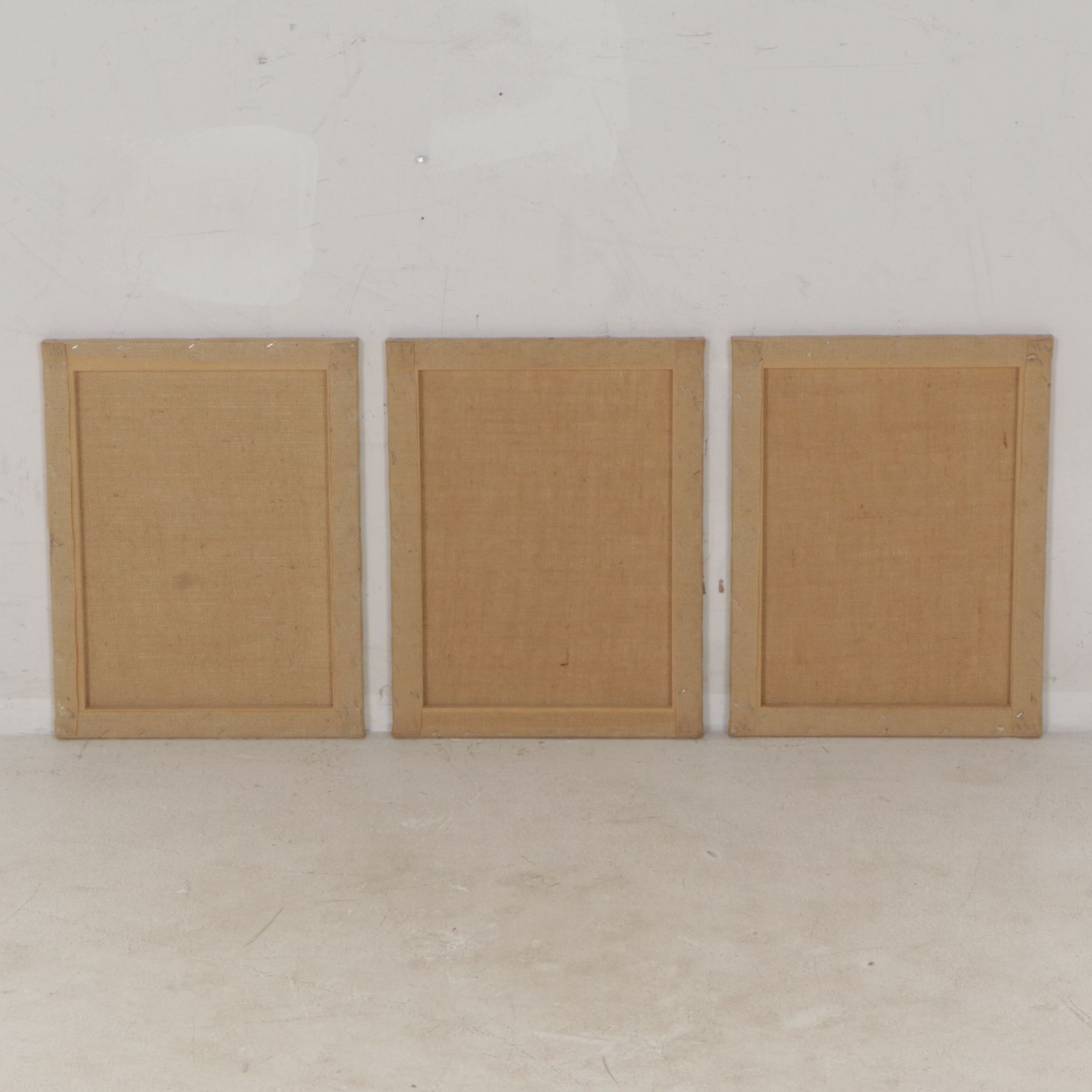 Offset Lithograph After Chiu Tak Hak Triptych of Parisian Storefront Facades