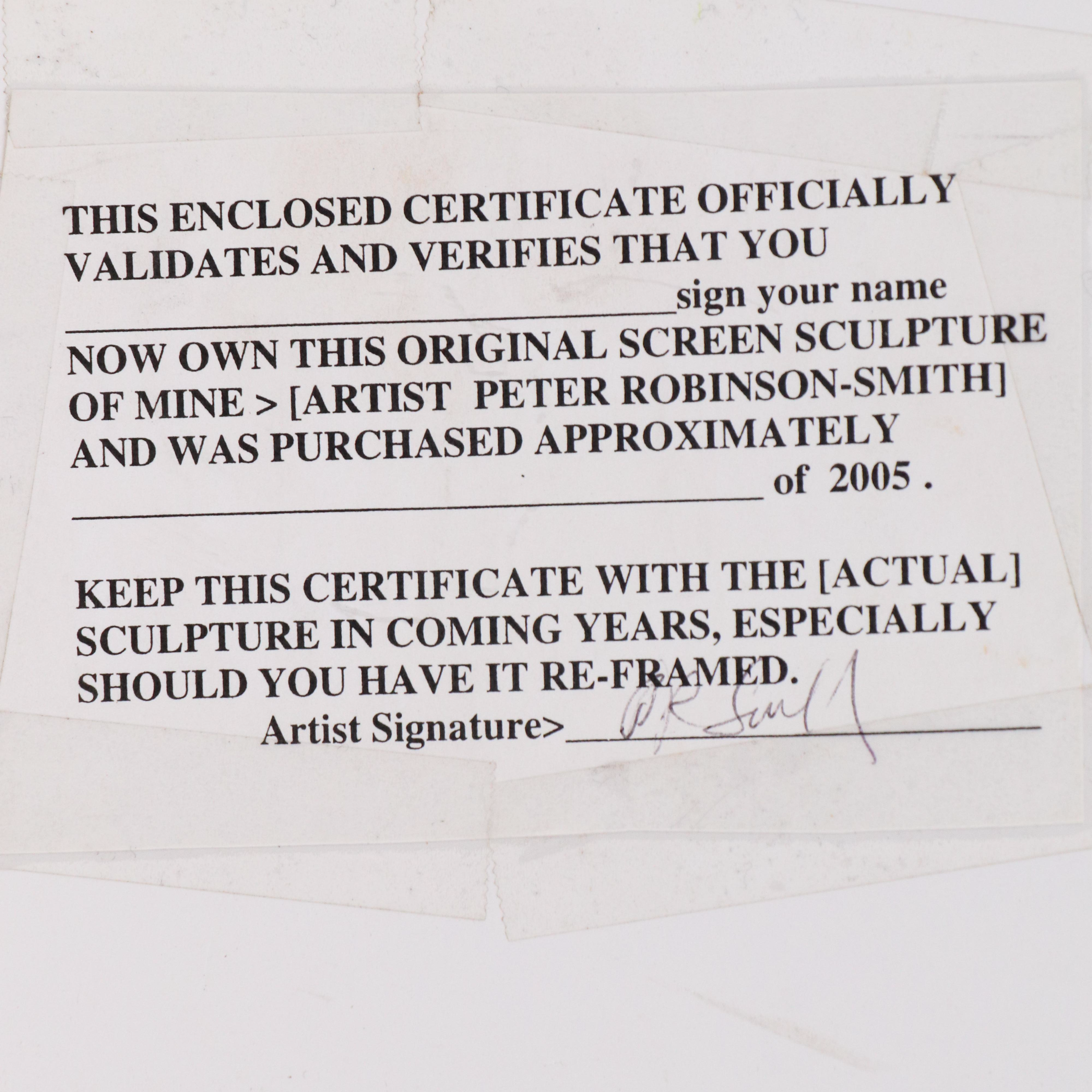 Peter Robinson-Smith Bas-Relief Wire Mesh Wall Panel