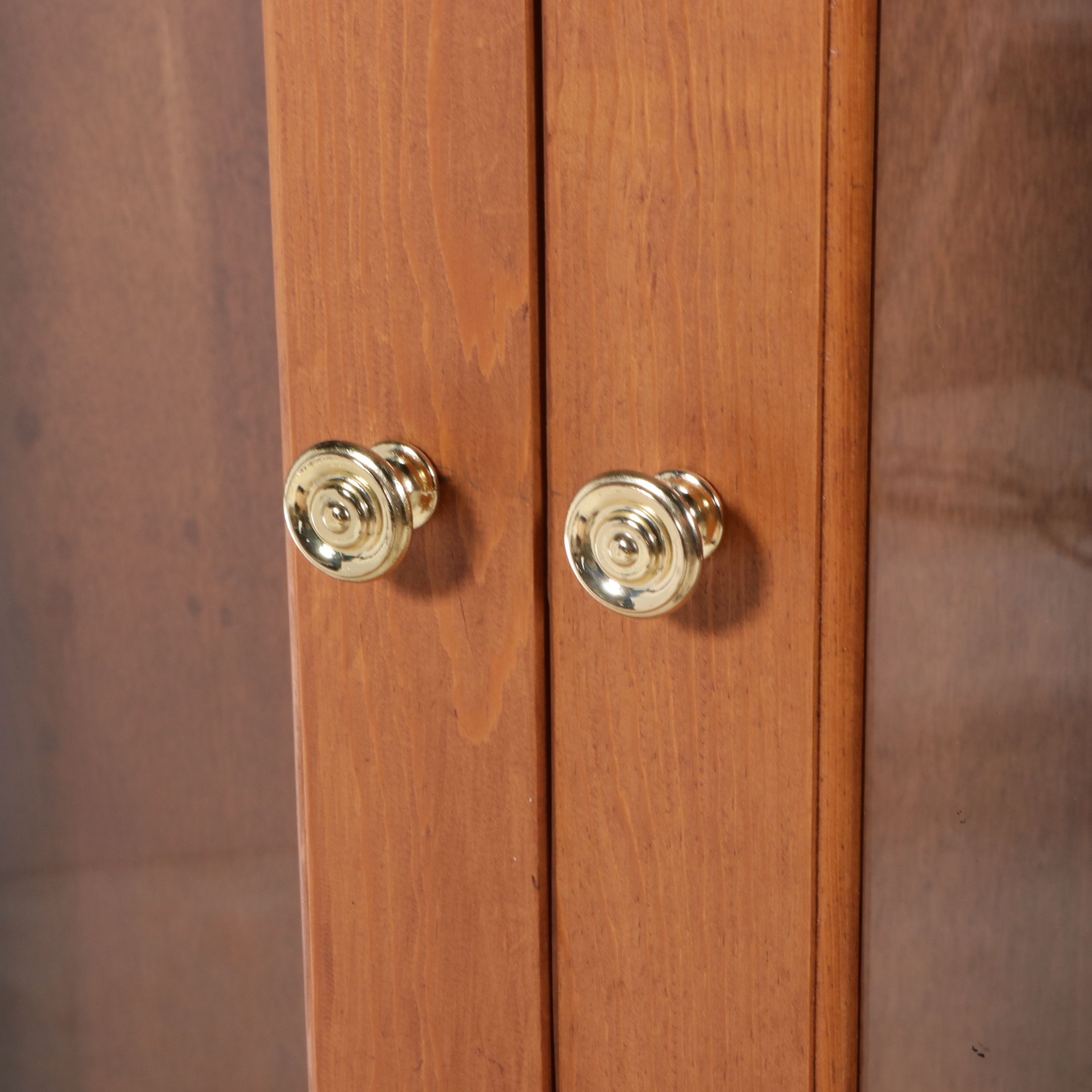 Federal Style Oak Glass Front Gun Cabinet