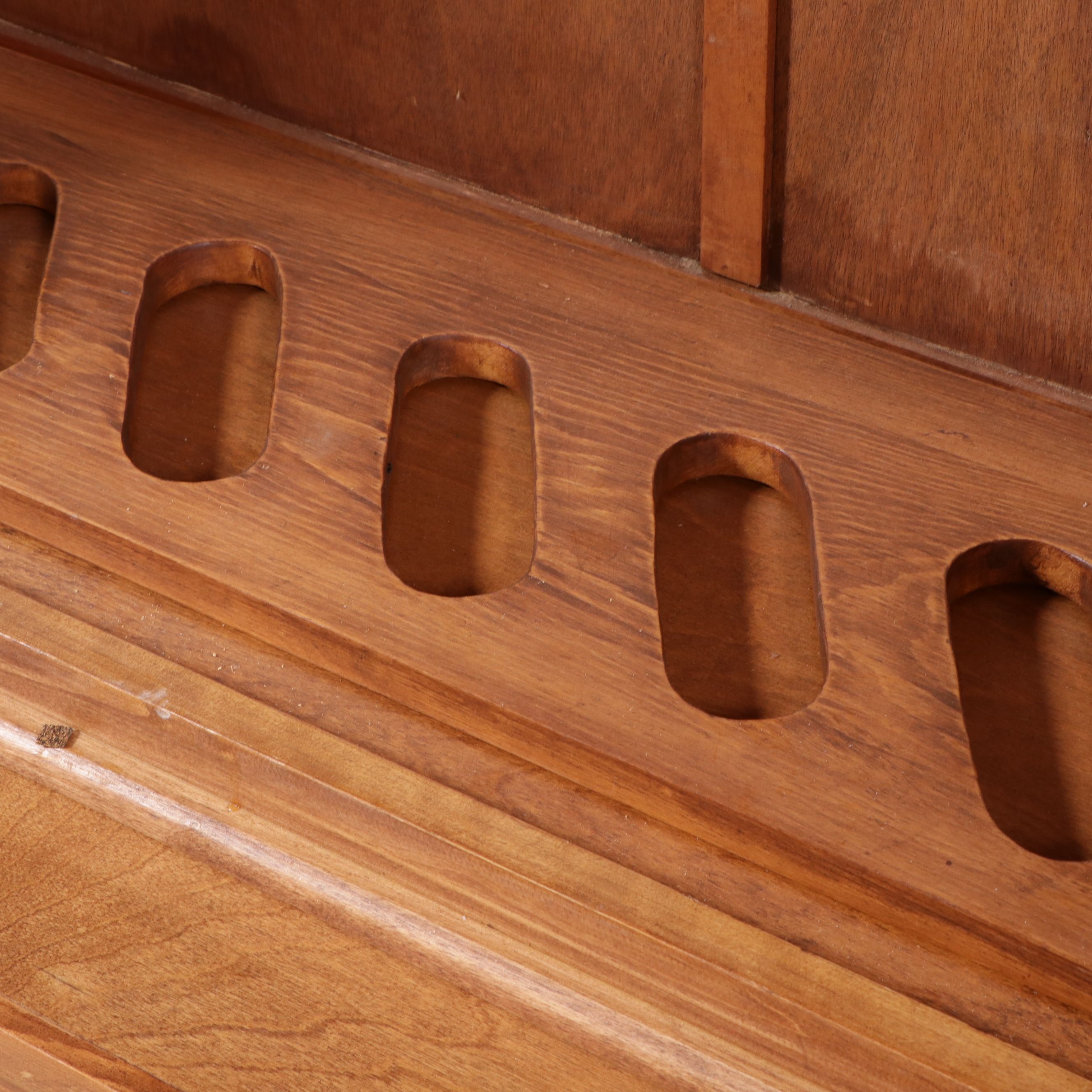 Federal Style Oak Glass Front Gun Cabinet