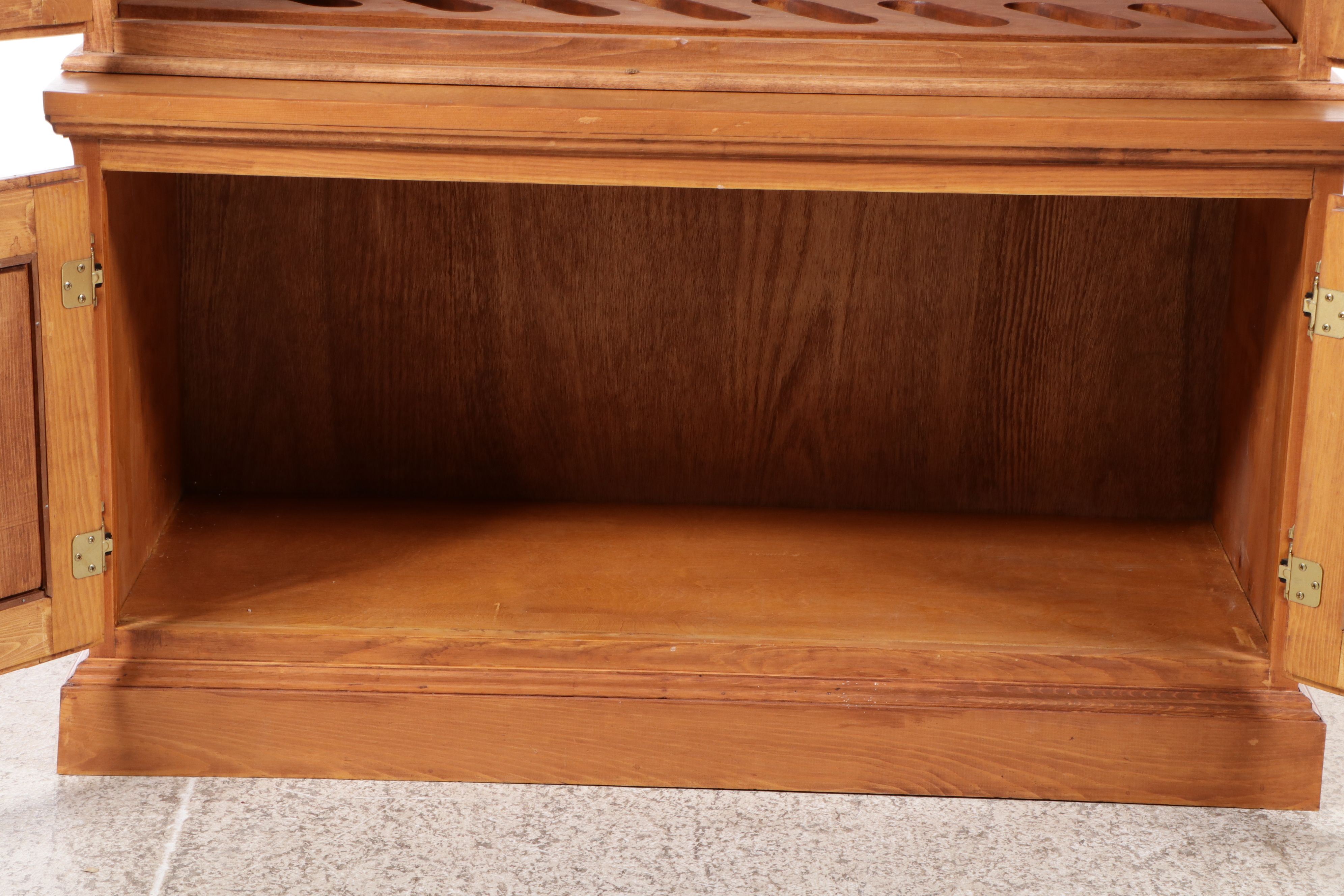 Federal Style Oak Glass Front Gun Cabinet