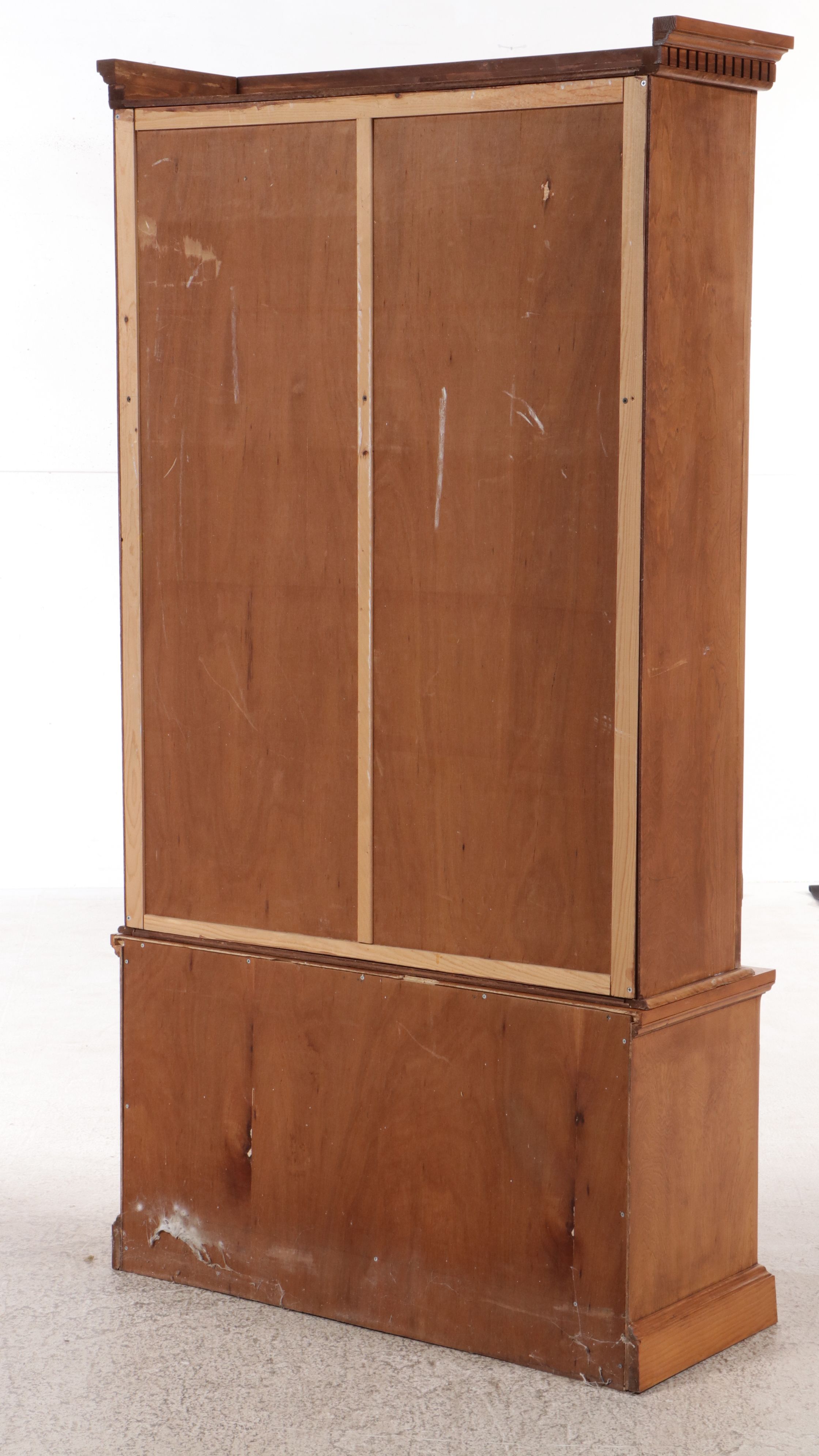 Federal Style Oak Glass Front Gun Cabinet