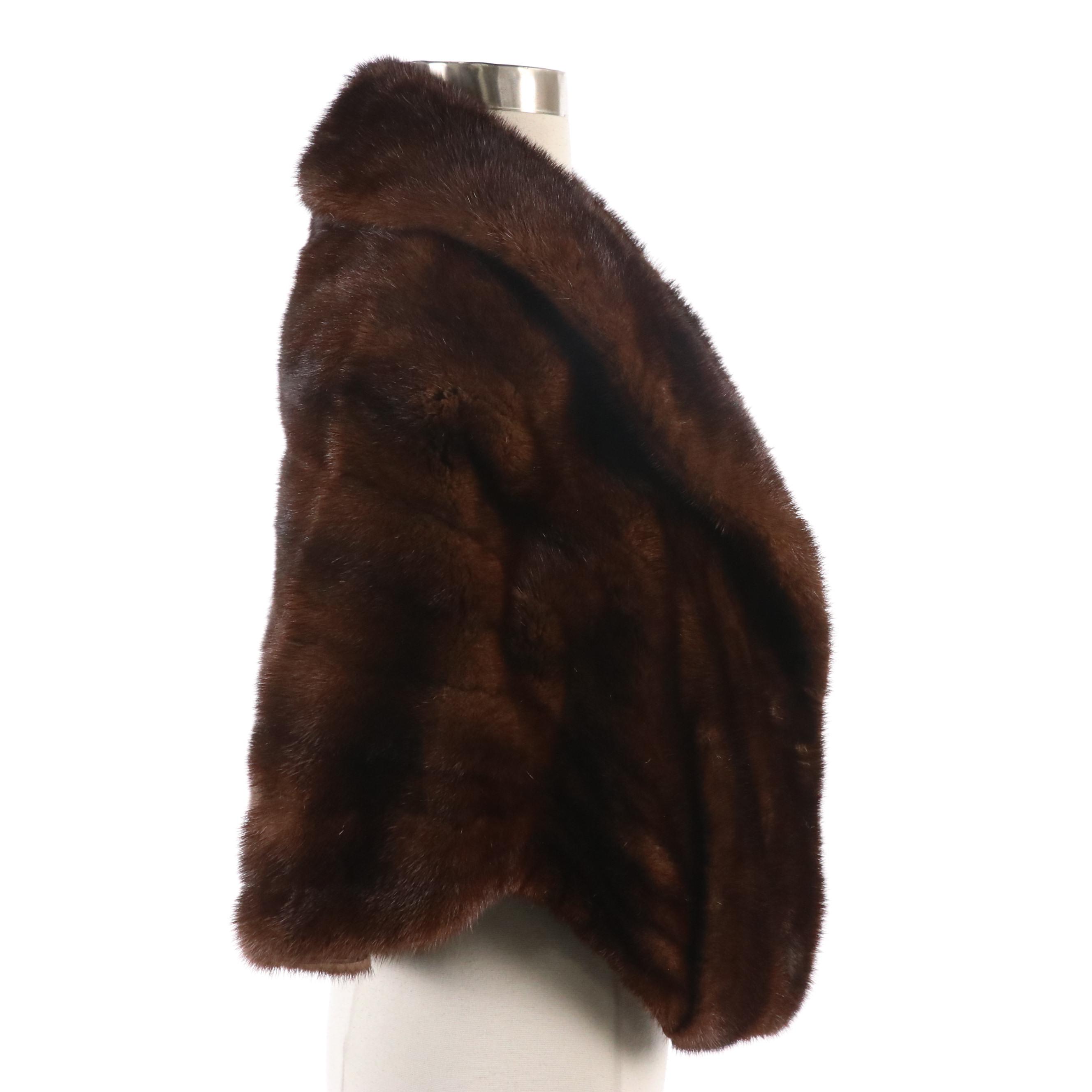 Vintage Dark Brown Mink Fur Stole