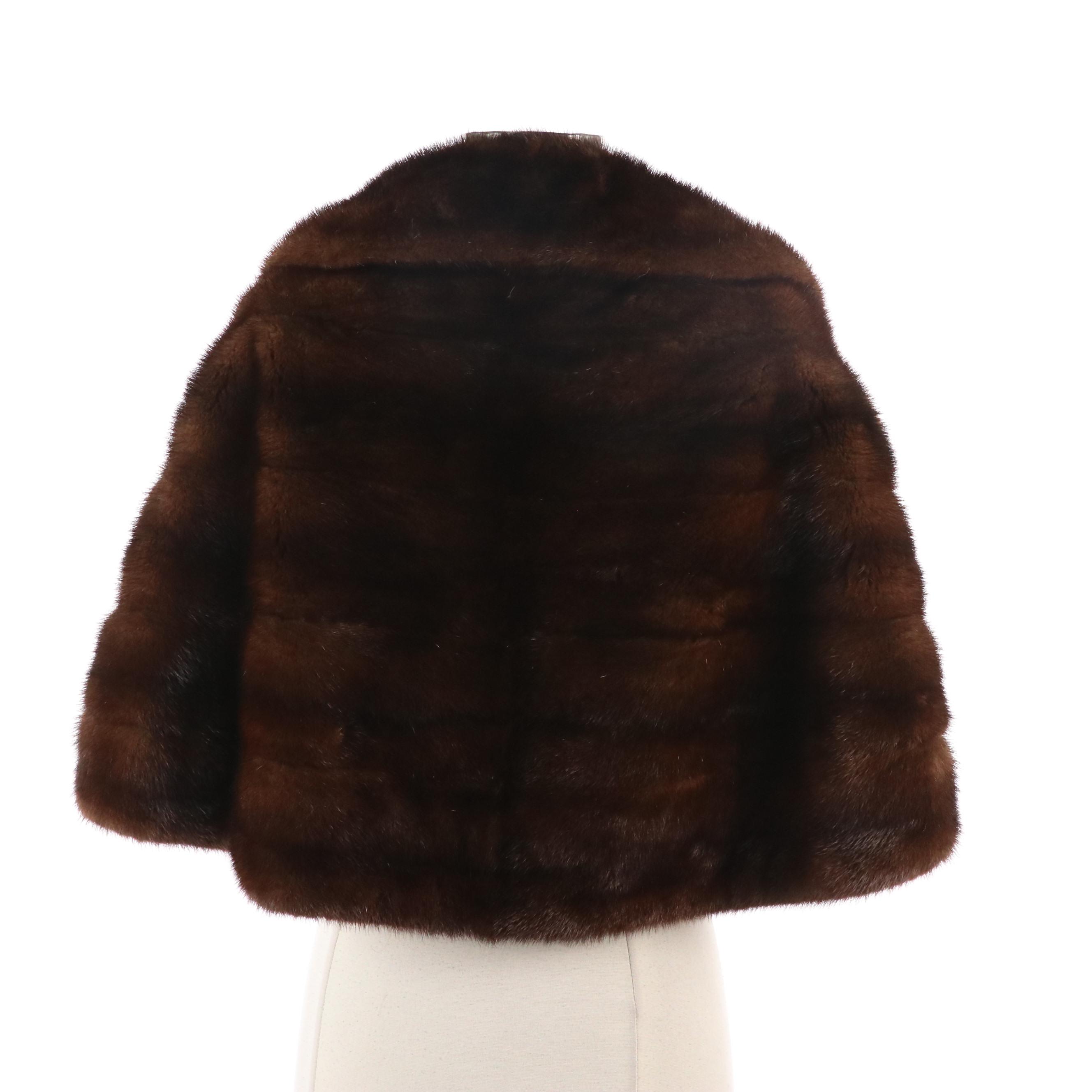 Vintage Dark Brown Mink Fur Stole