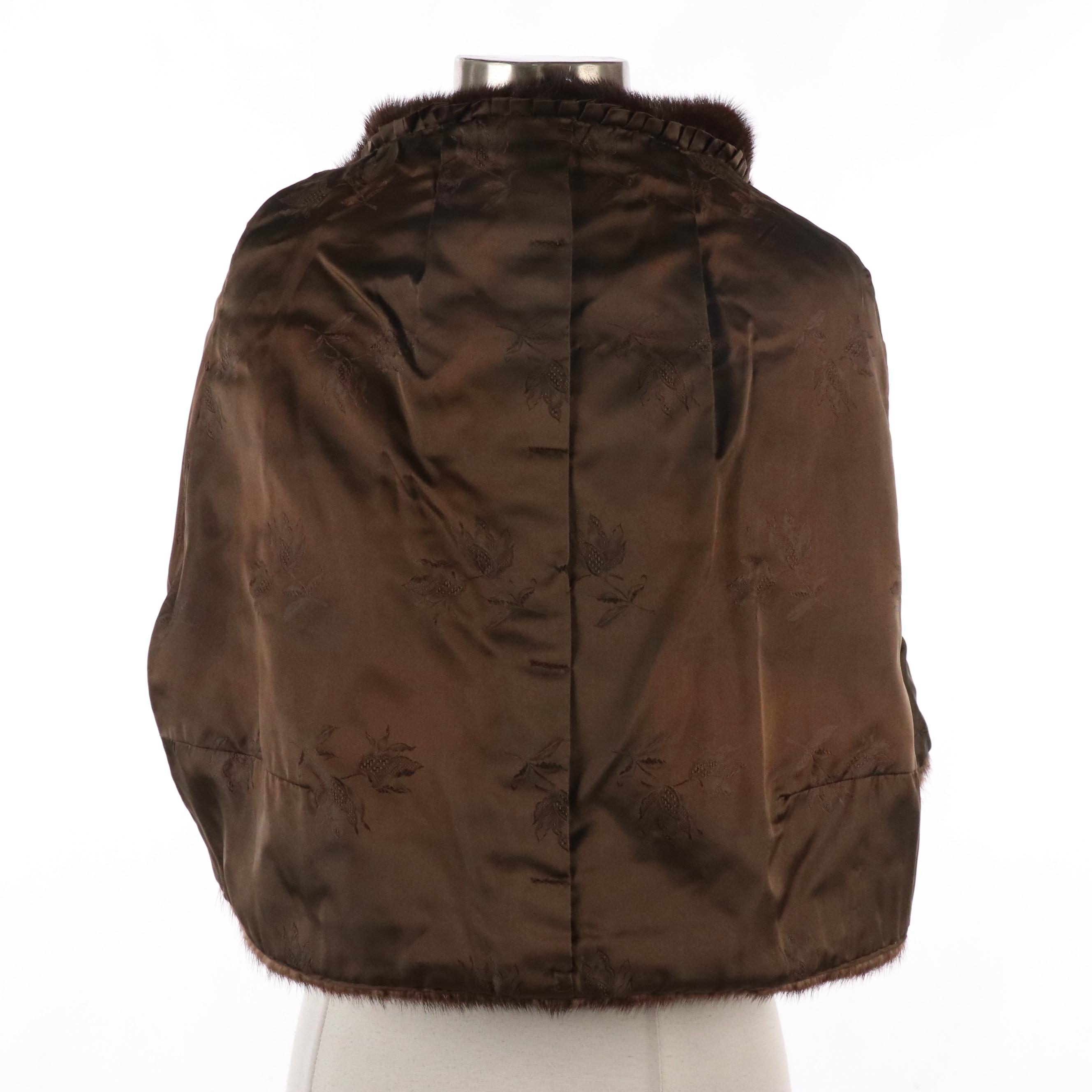 Vintage Dark Brown Mink Fur Stole