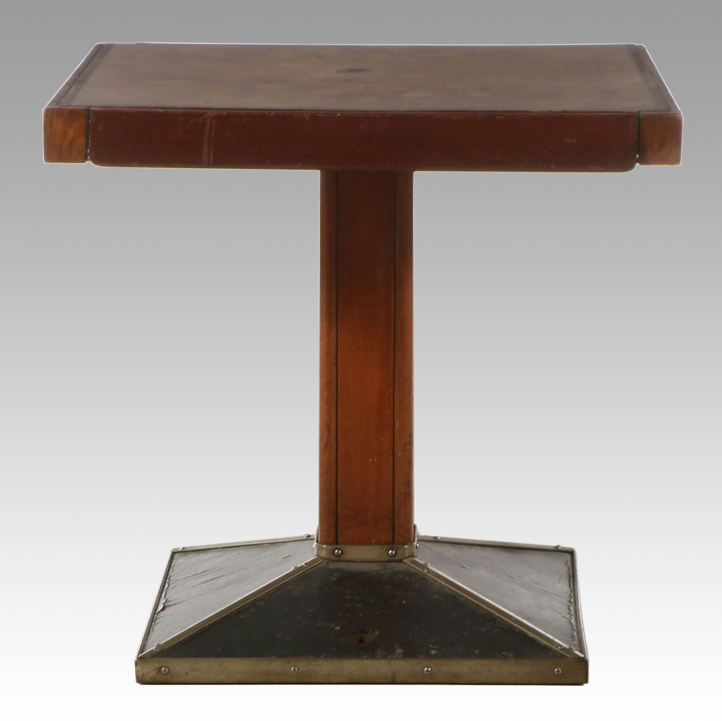 Queen Mary Mahogany Games Table with Inset Leather Top, Circa 1930