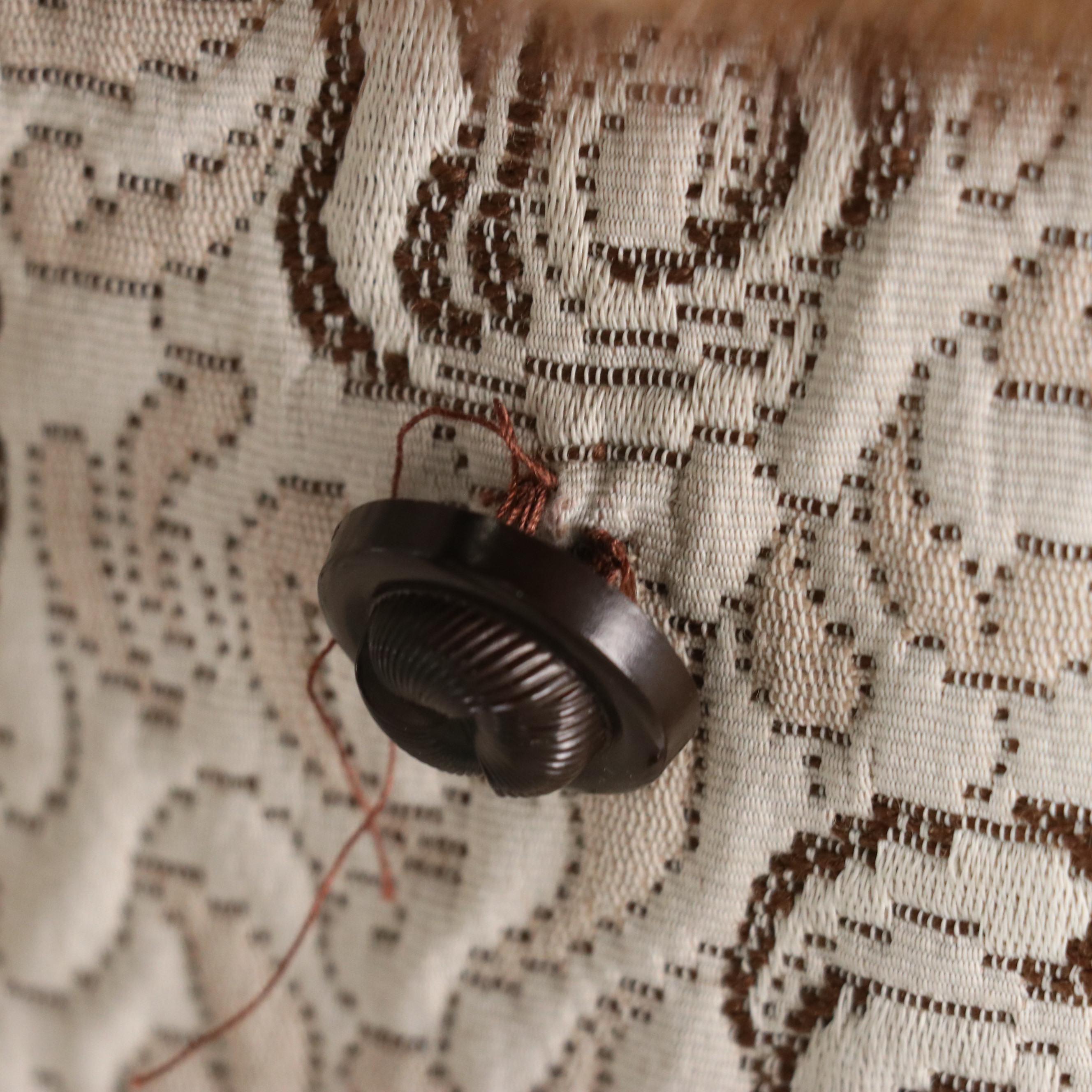 McKelvey's Vintage Floral Textured Coat with Mink Fur Collar