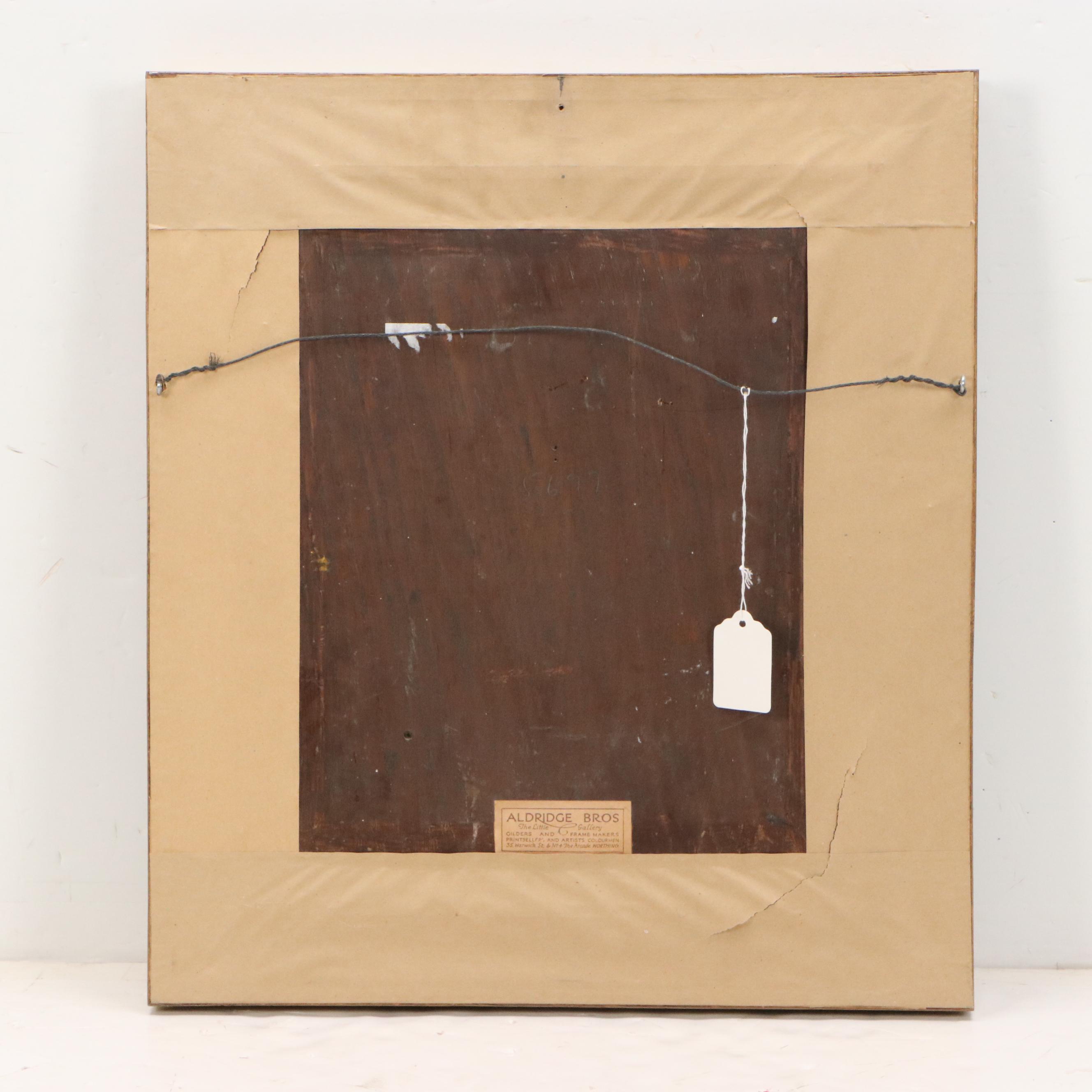 Chiaroscuro Style Portrait Oil Painting of Man in Shadows, 19th to Early 20th C.