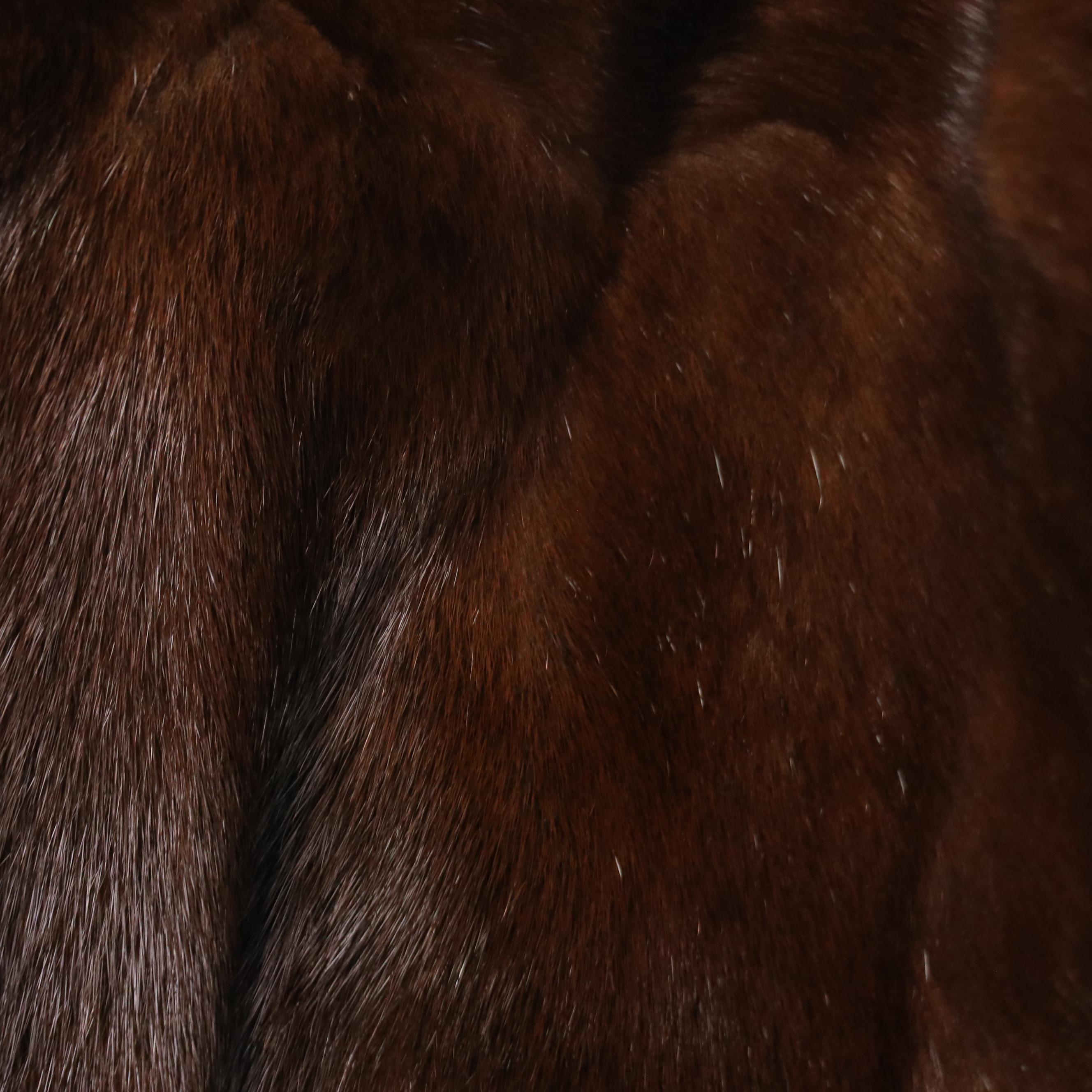 Vintage Chocolate Brown Mink Fur Stole