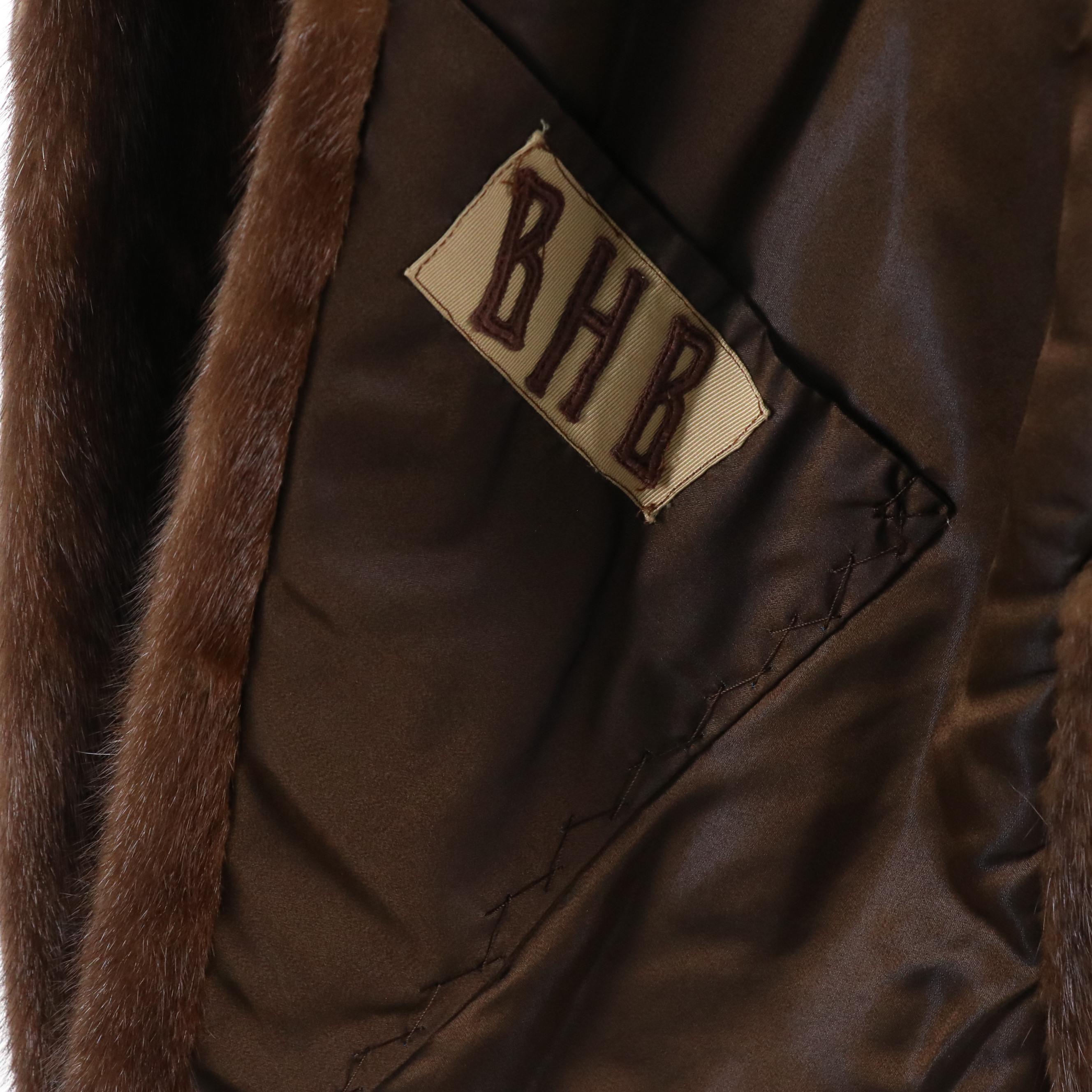 Vintage Chocolate Brown Mink Fur Stole