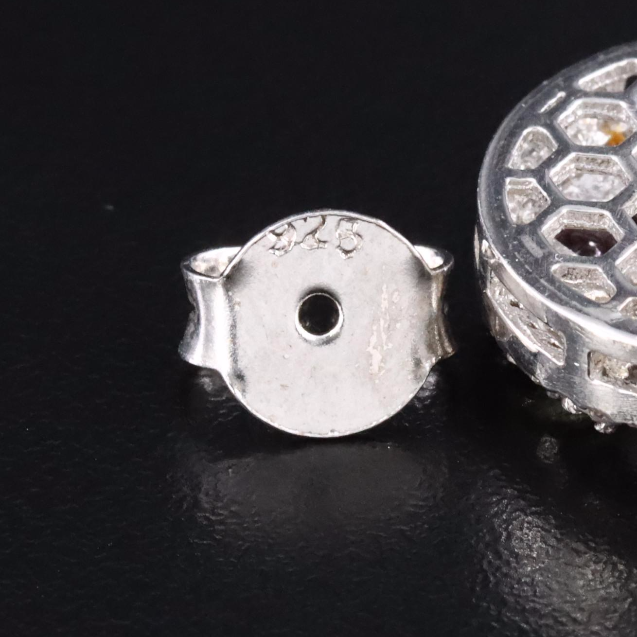 Sterling Tourmaline and Diamond Button Earrings