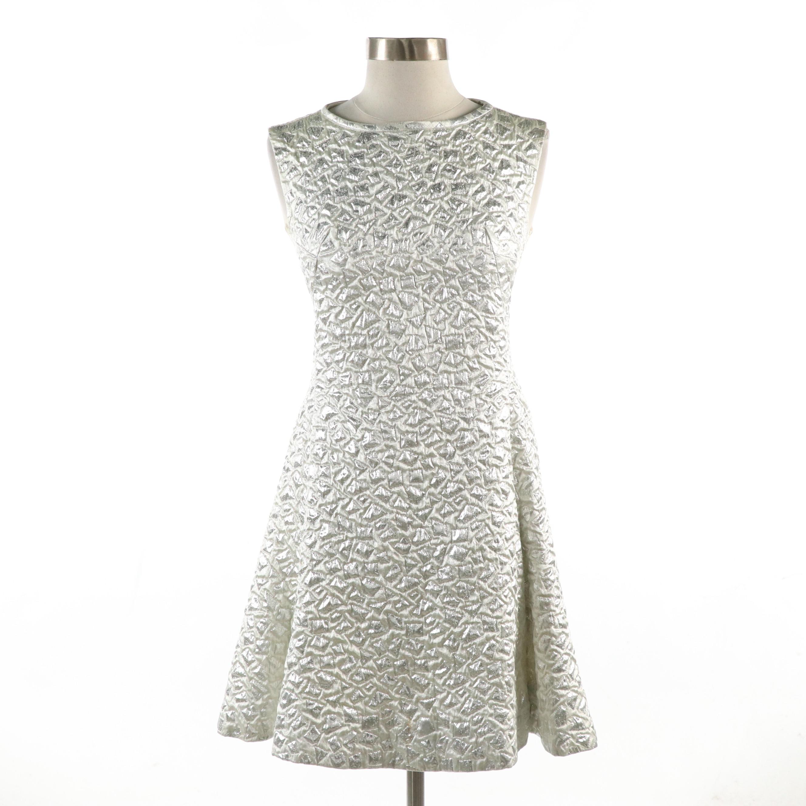 Engelman's Dress Suit in Metallic Polyester Jacquard with Mink Fur Trim, 1970s