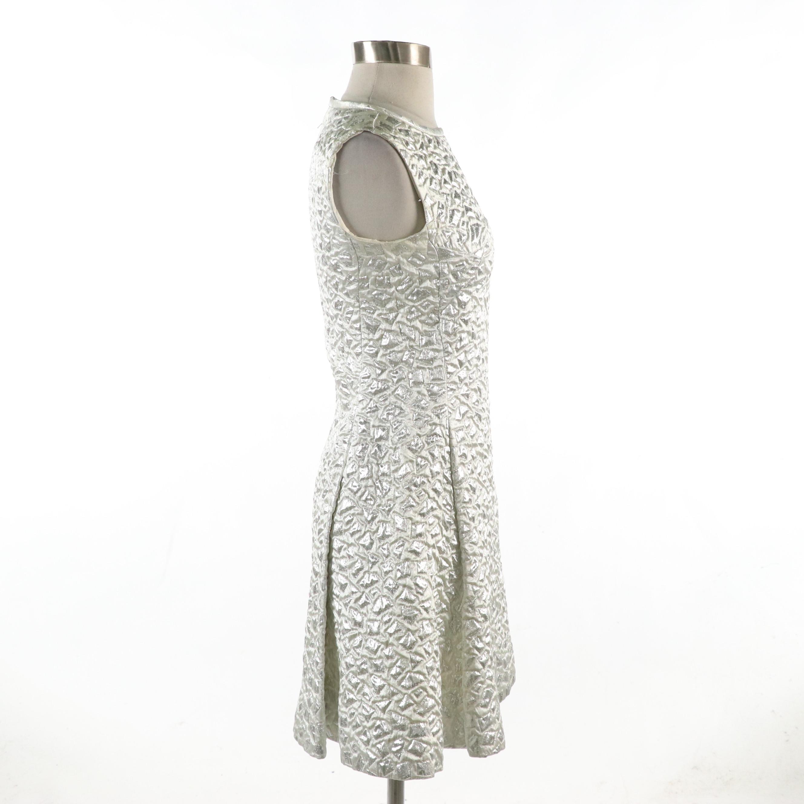 Engelman's Dress Suit in Metallic Polyester Jacquard with Mink Fur Trim, 1970s