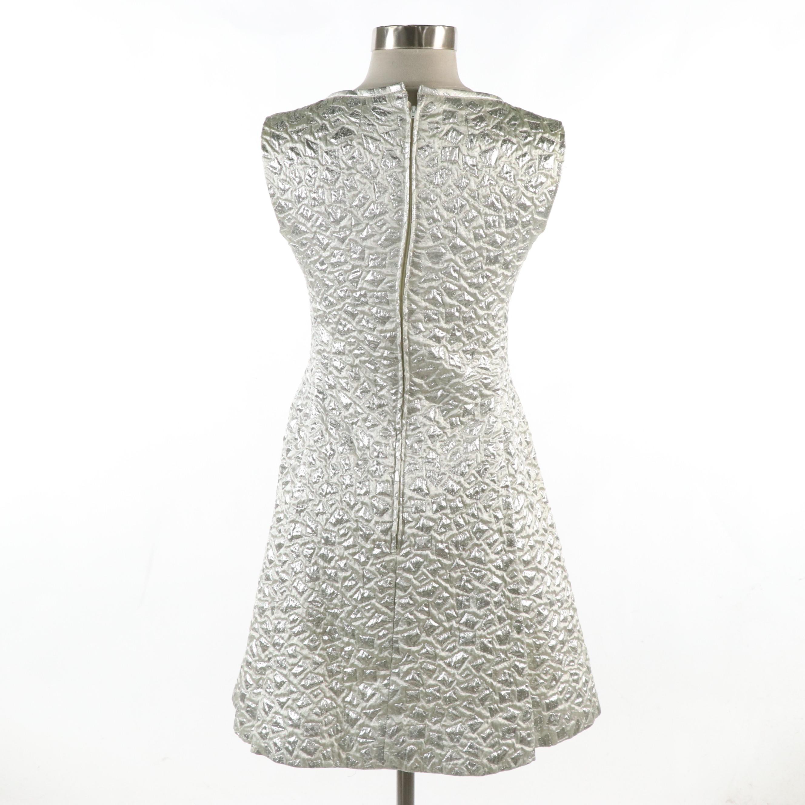 Engelman's Dress Suit in Metallic Polyester Jacquard with Mink Fur Trim, 1970s