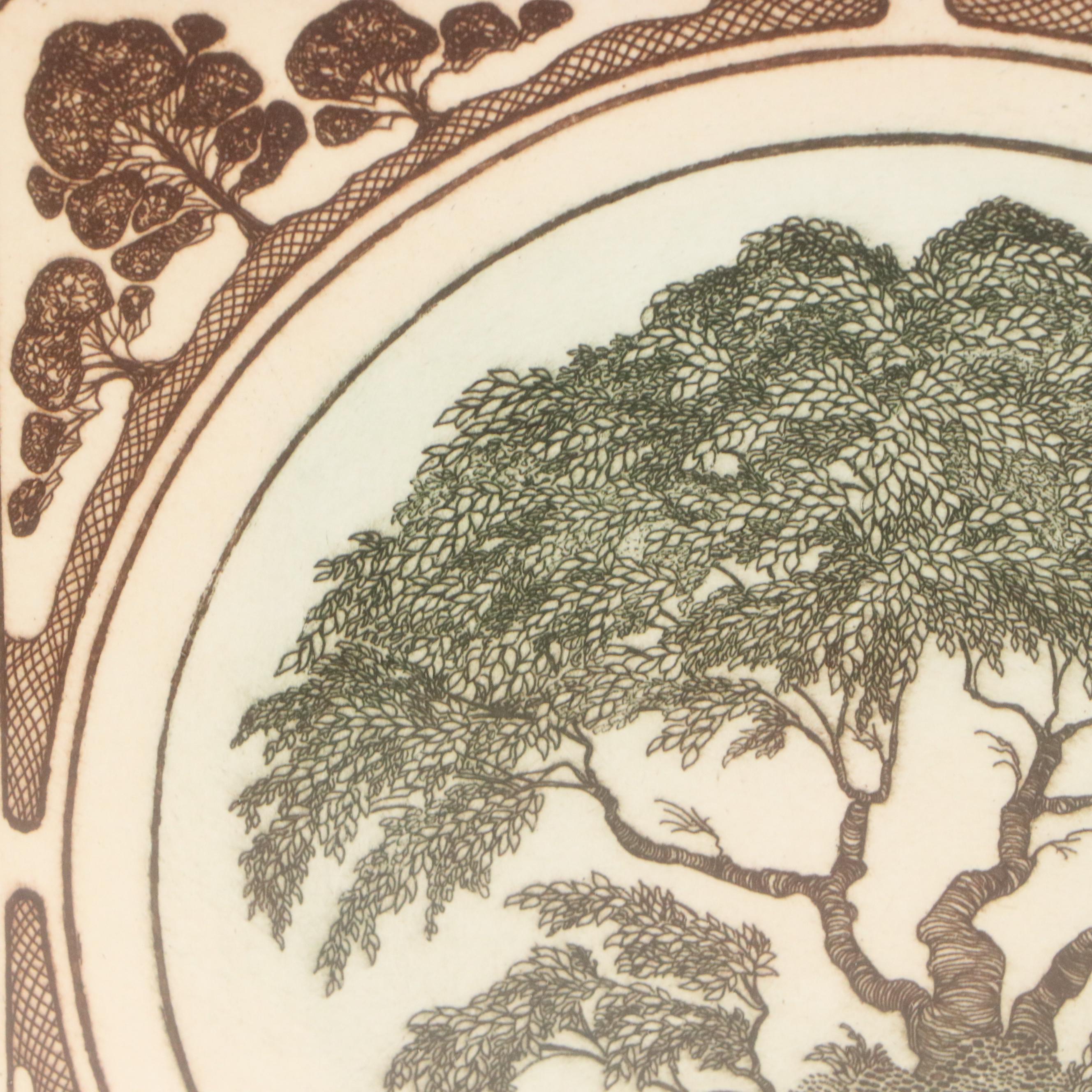 J. Elizabeth Fischer Color Etching "Russian Olive"