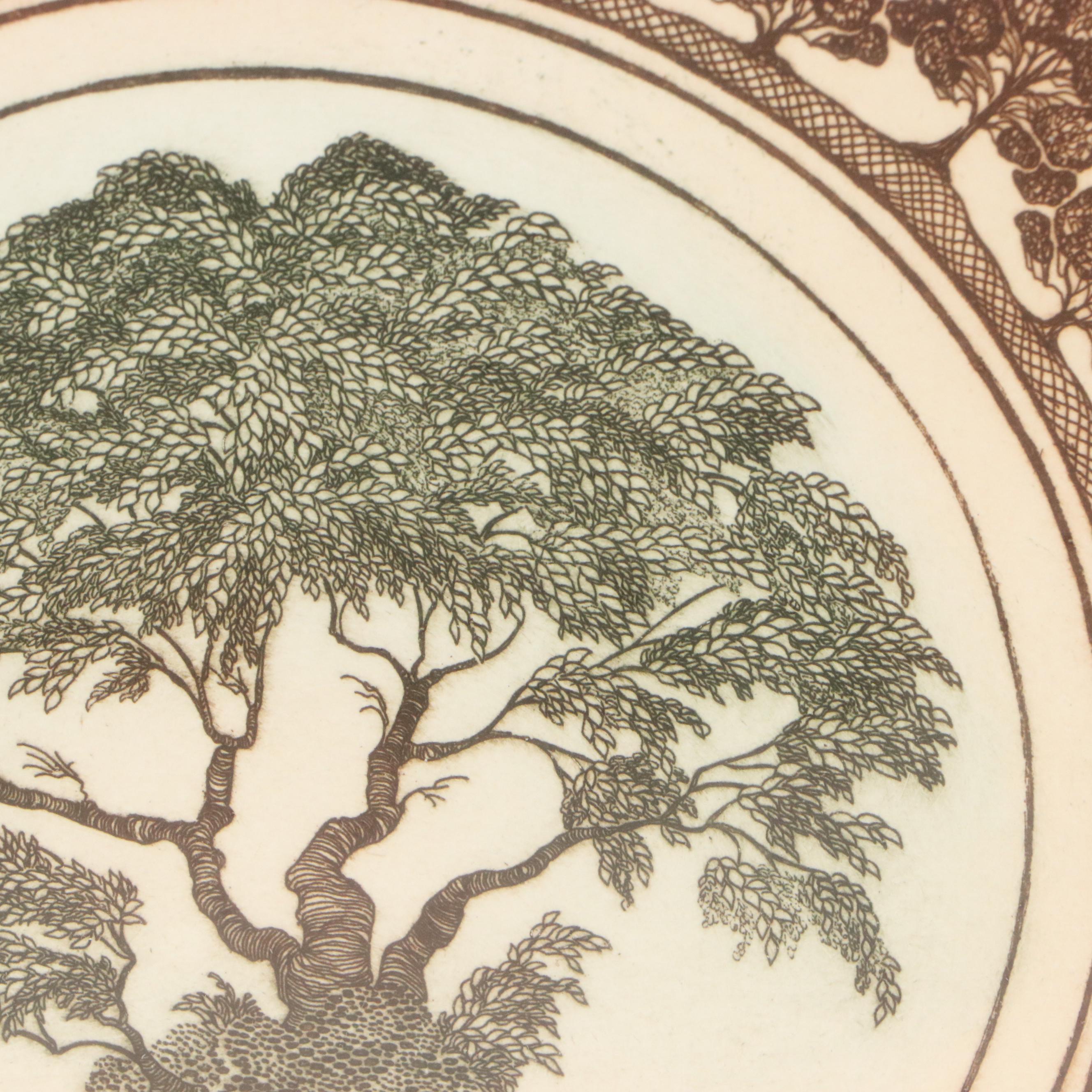 J. Elizabeth Fischer Color Etching "Russian Olive"