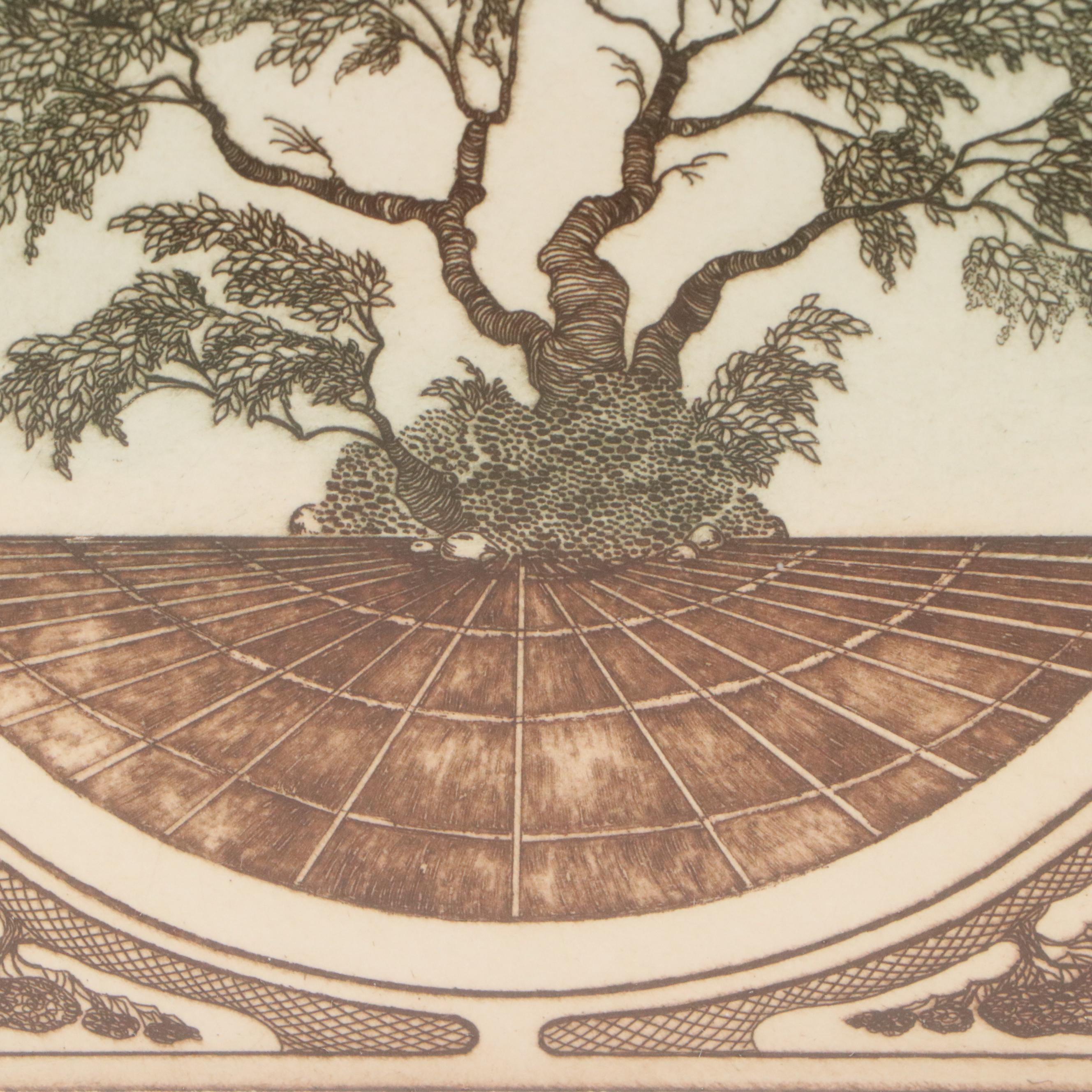 J. Elizabeth Fischer Color Etching "Russian Olive"