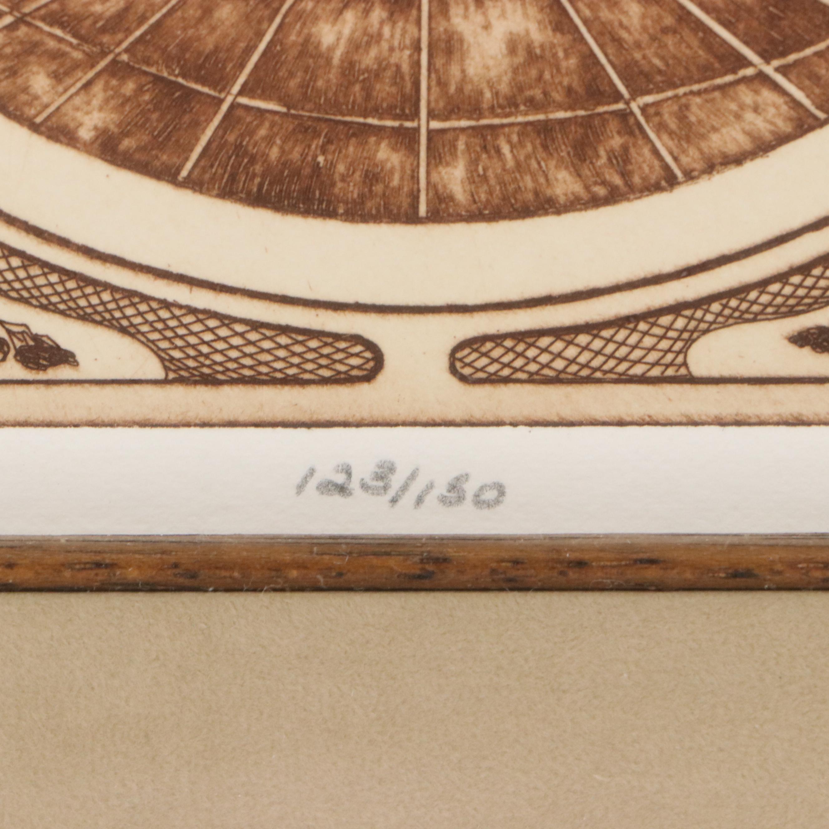 J. Elizabeth Fischer Color Etching "Russian Olive"