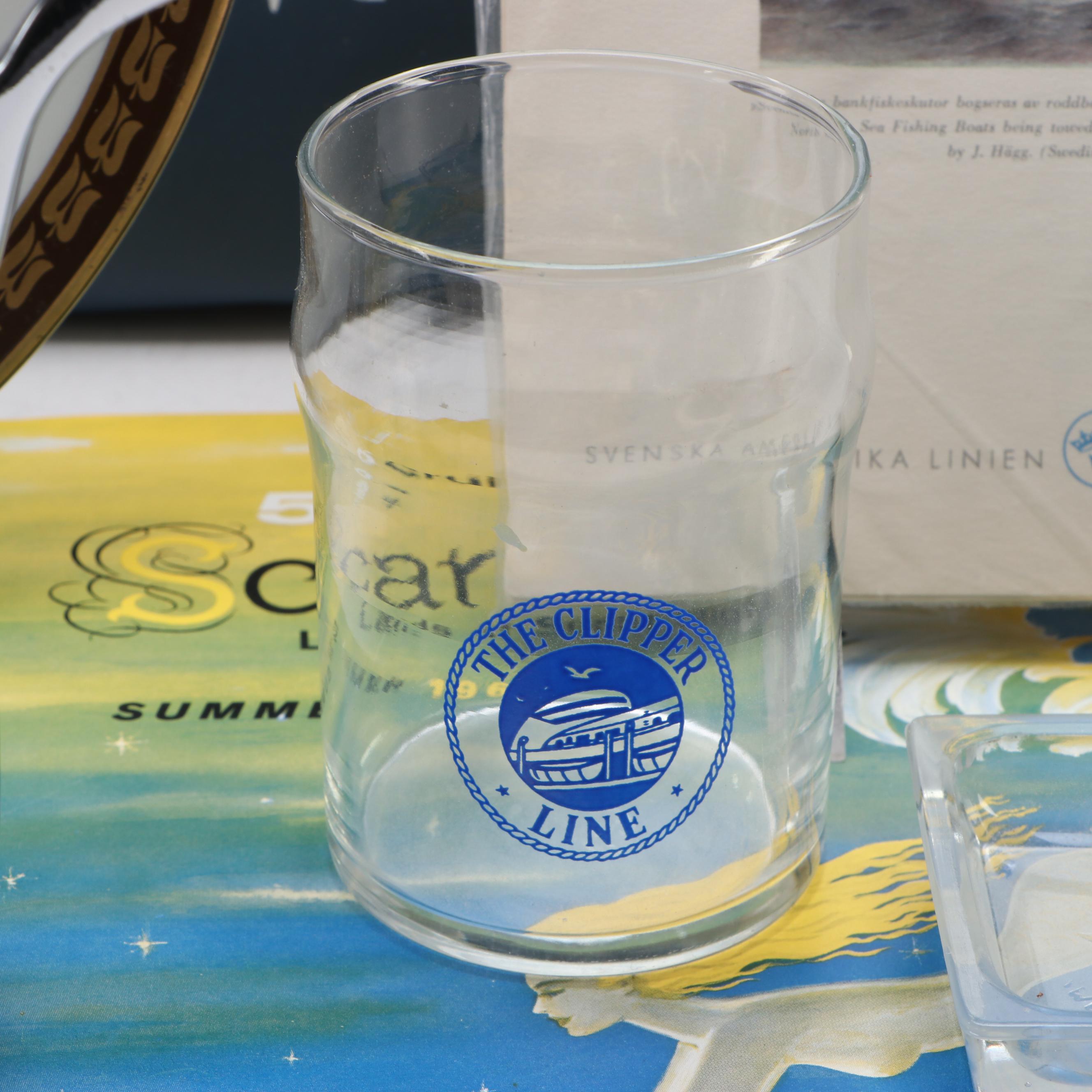 Chrome-Plate Thermos Carafe with The Clipper Line and More Nautical Souvenirs