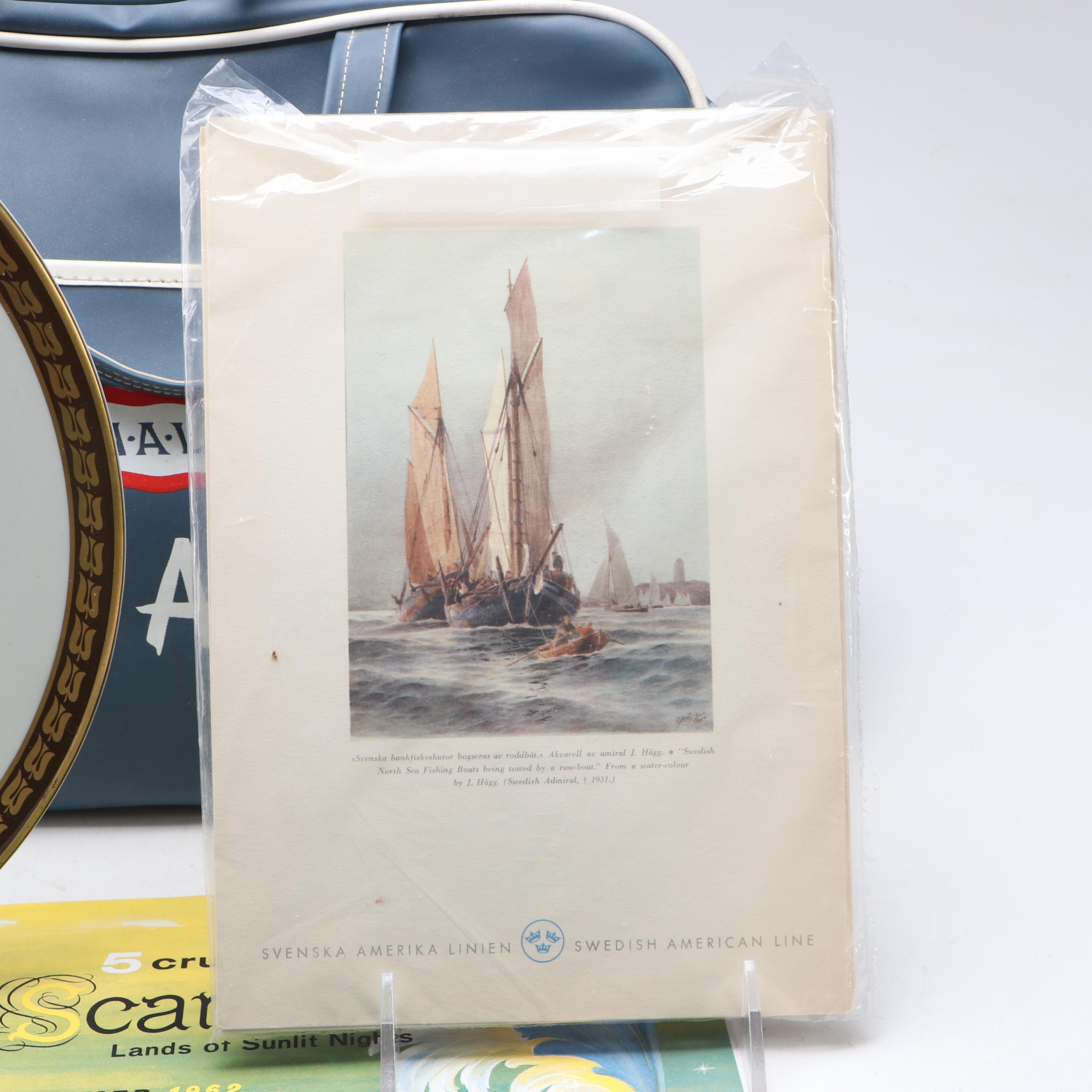 Chrome-Plate Thermos Carafe with The Clipper Line and More Nautical Souvenirs