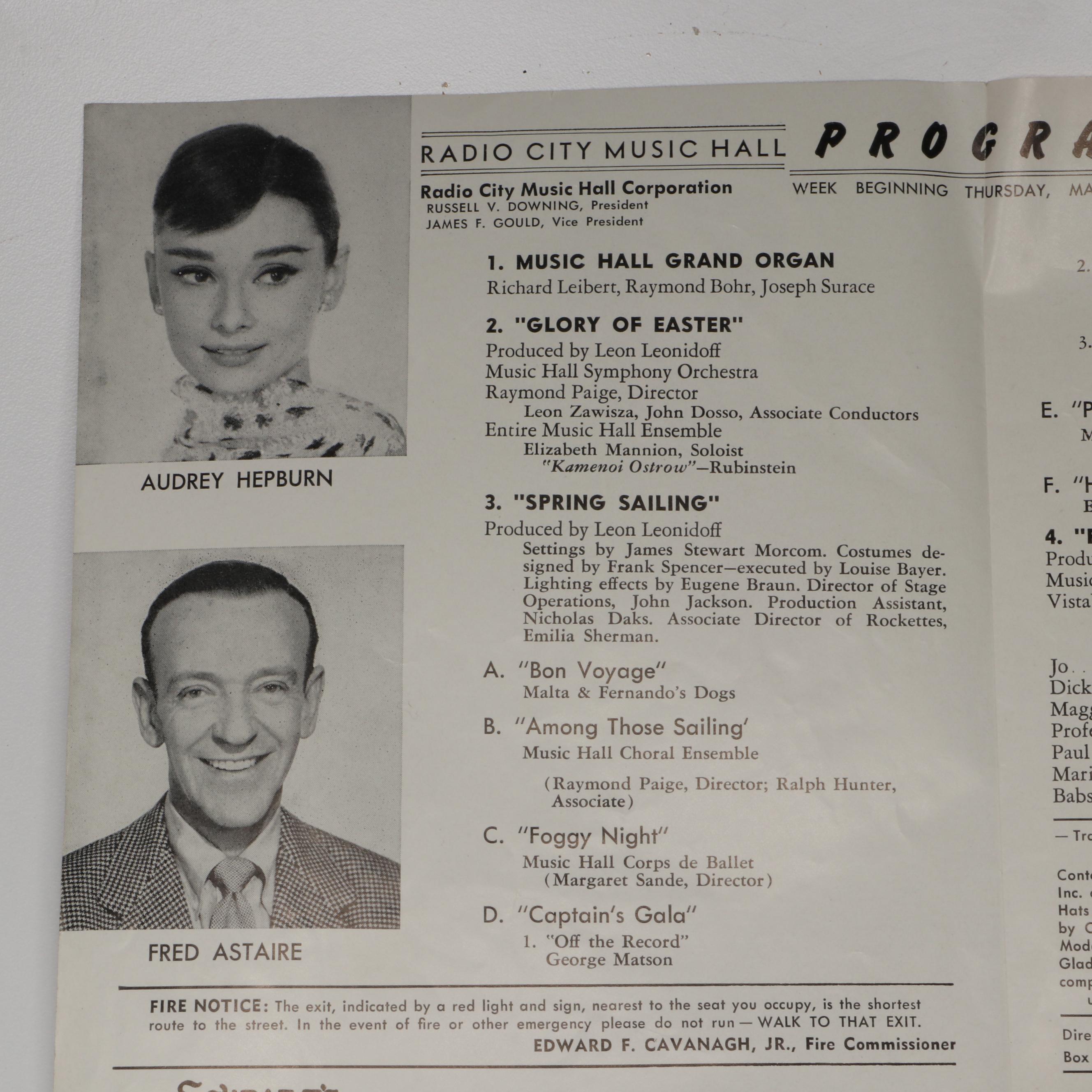 Audrey Hepburn "Funny Face" Show Program with Walt Disney and More Ephemera