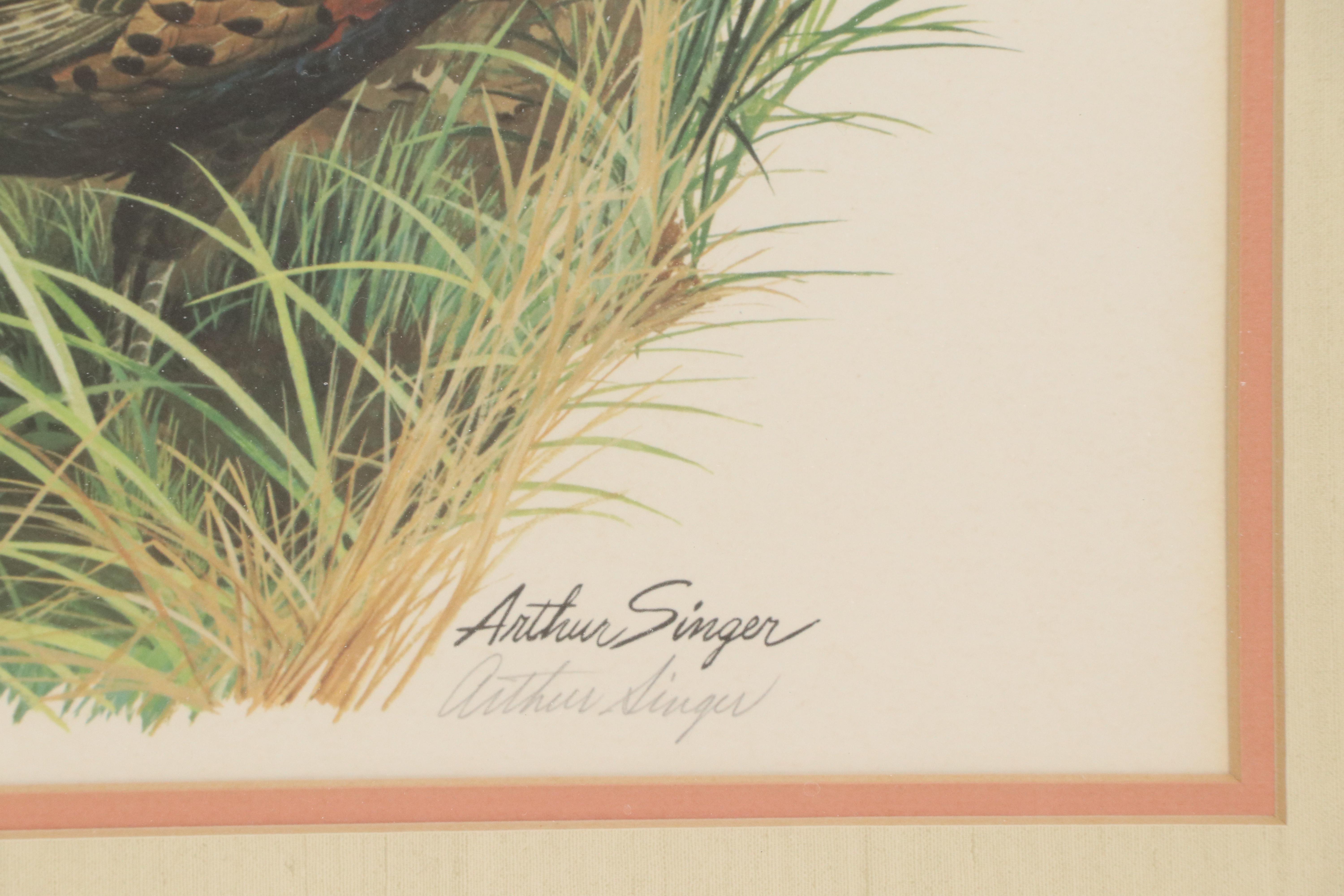 Arthur Singer Offset Lithograph "Ring-necked Pheasant"