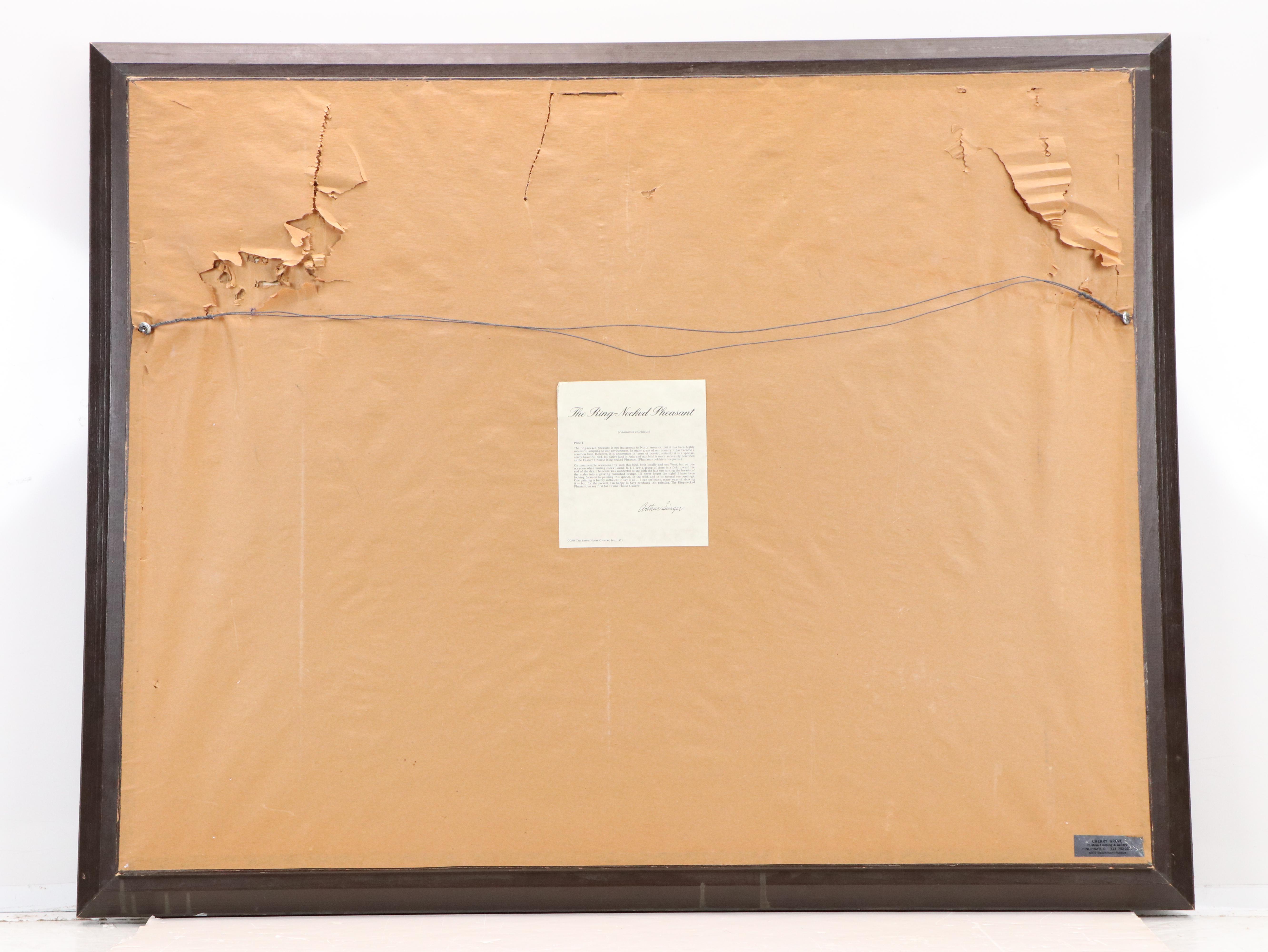 Arthur Singer Offset Lithograph "Ring-necked Pheasant"