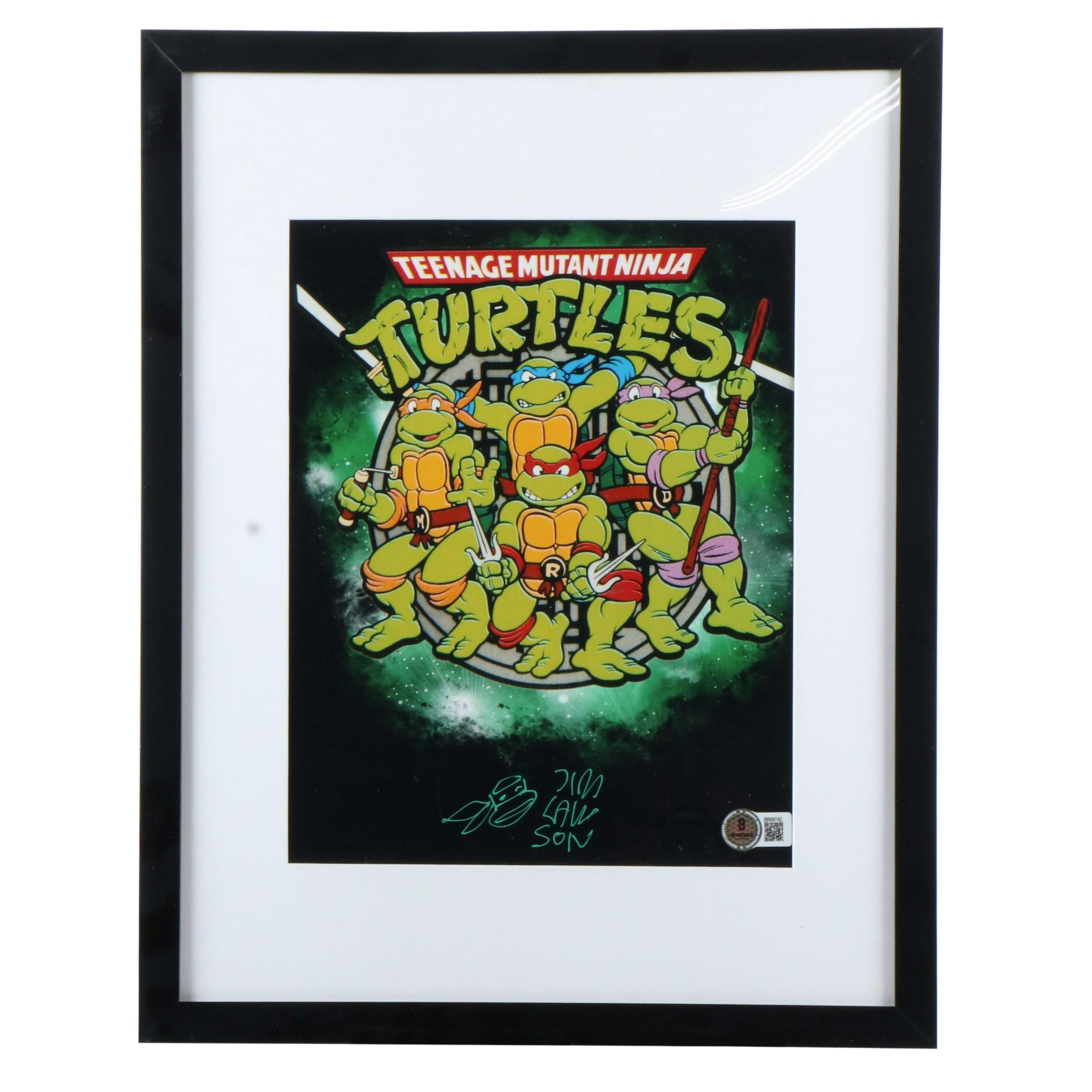 Jim Lawson Signed “Teenage Mutant Ninja Turtles” Print in Matted Frame, Beckett