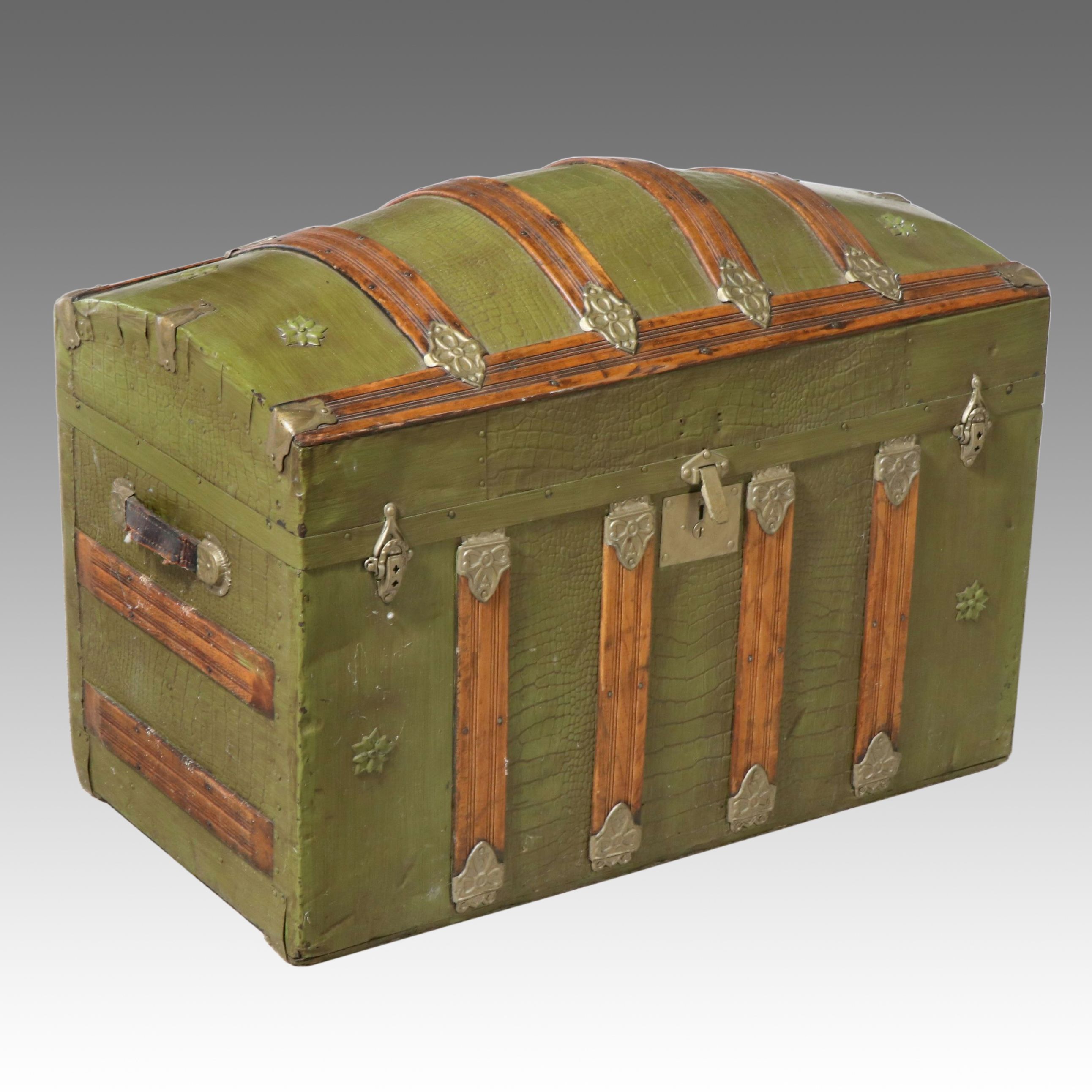 Antique Late Victorian Dome Top Trunk