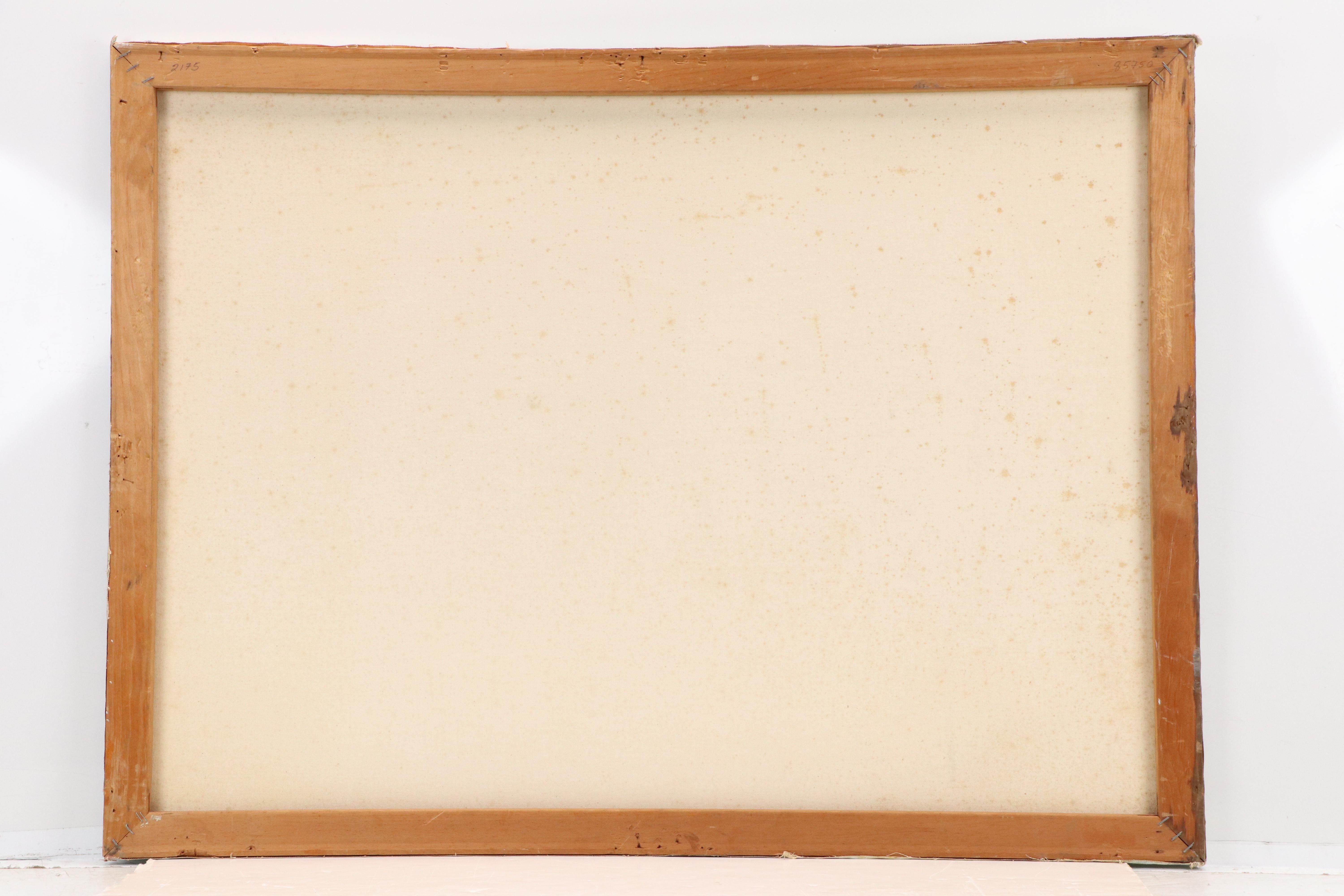 Stefanos Sideris Woodland Landscape with Figures Oil Painting, 1976