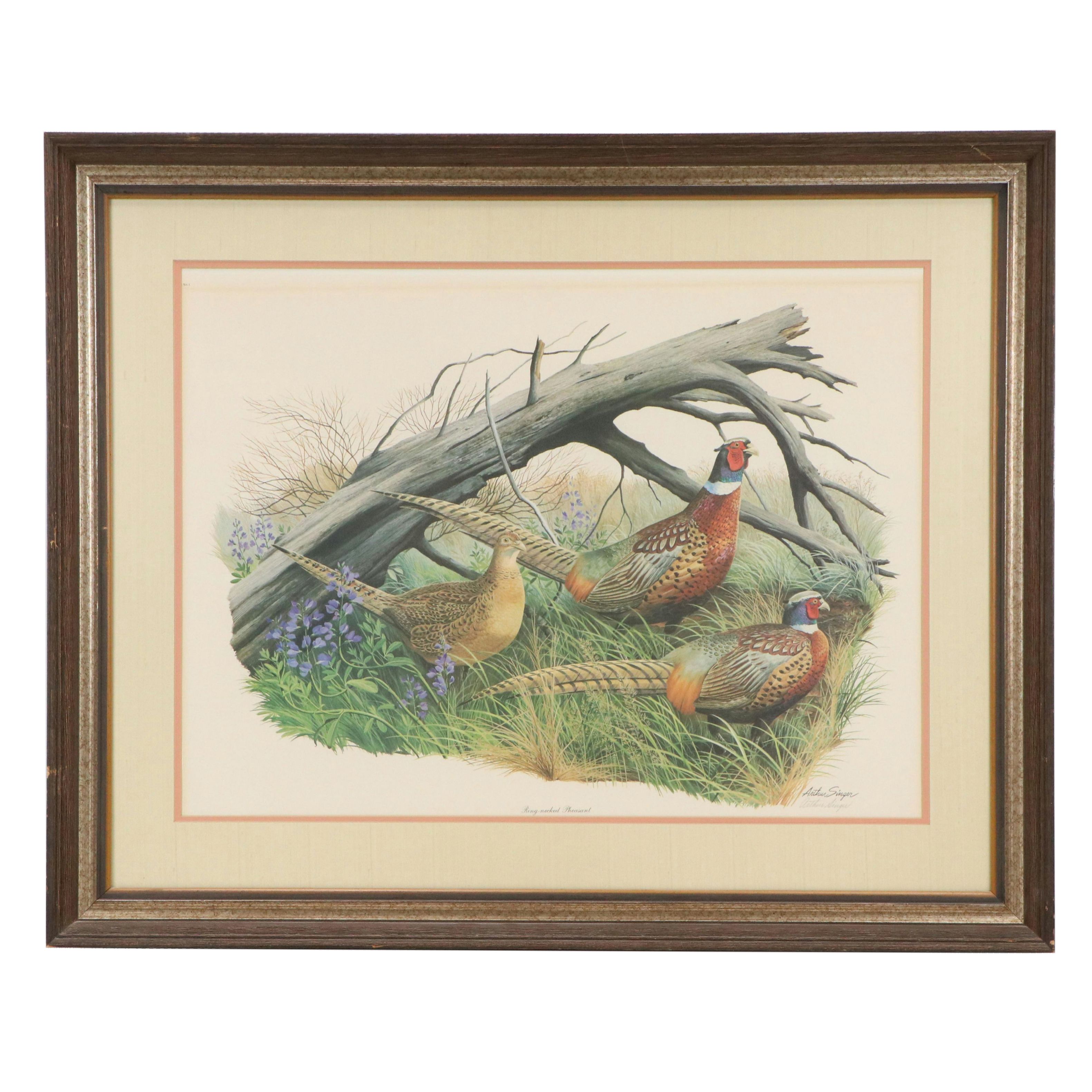Arthur Singer Offset Lithograph "Ring-necked Pheasant"