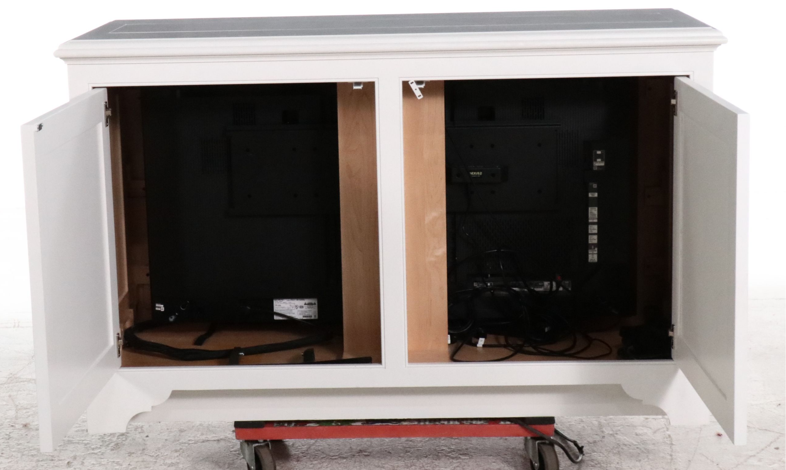 Sony A90j Bravia XR Oled 4K Smart TV in Nexus White Painted Wood Media Cabinet