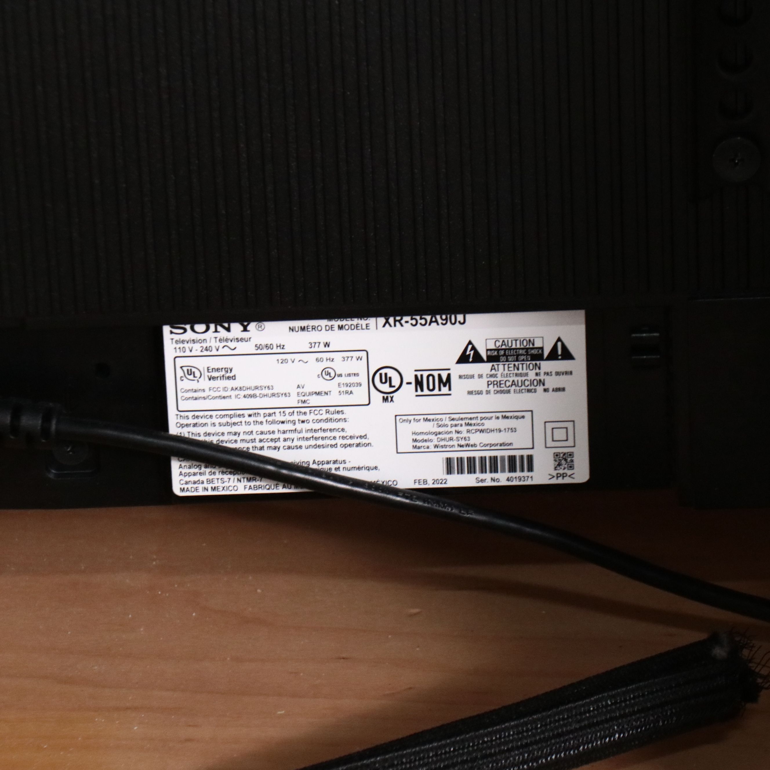 Sony A90j Bravia XR Oled 4K Smart TV in Nexus White Painted Wood Media Cabinet