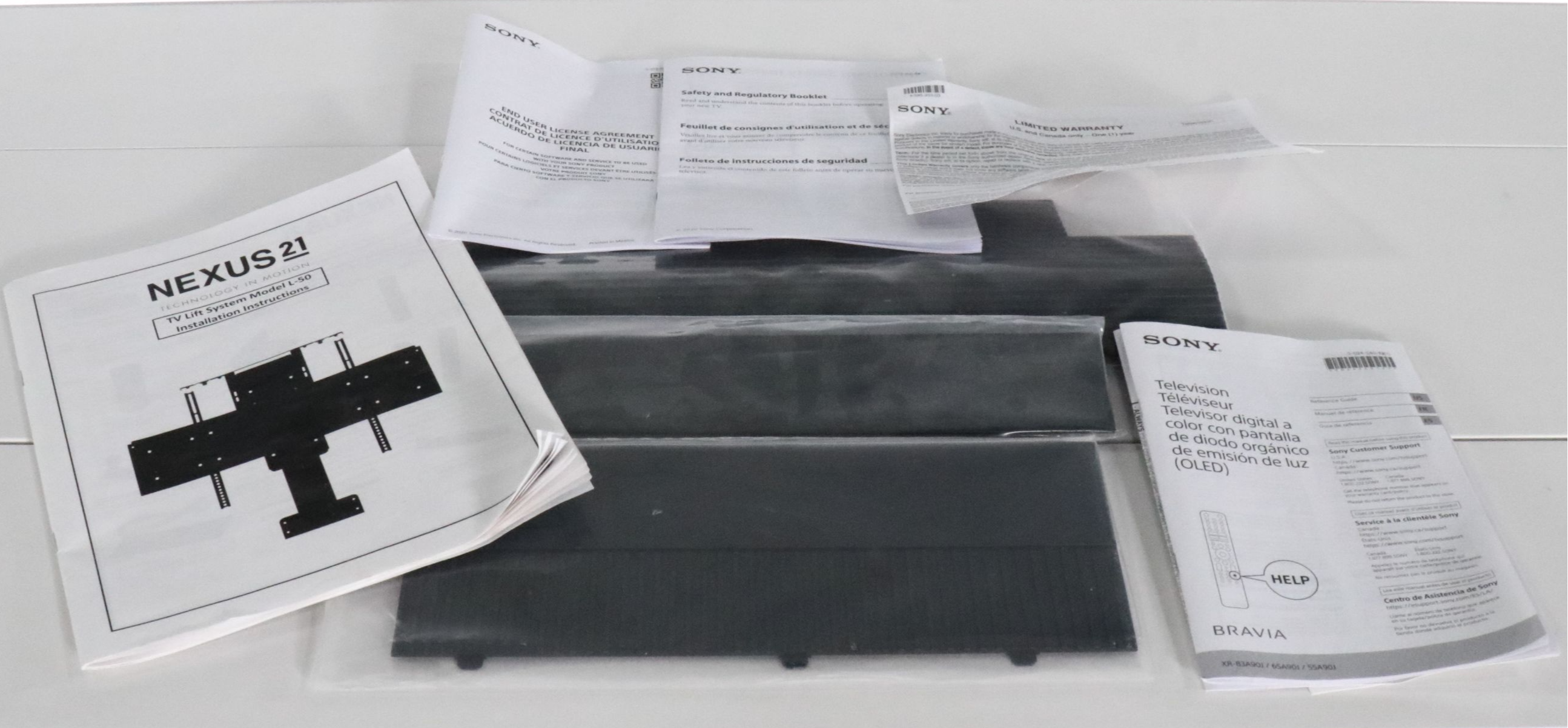 Sony A90j Bravia XR Oled 4K Smart TV in Nexus White Painted Wood Media Cabinet